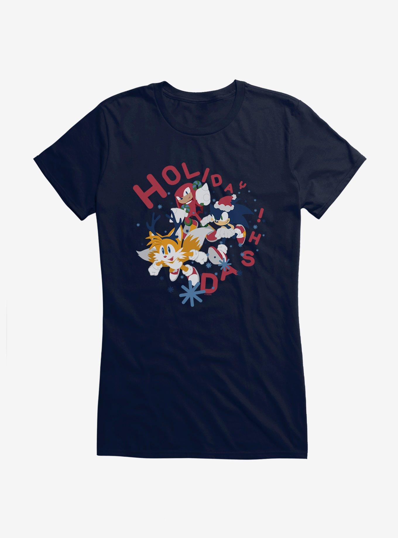 Sonic The Hedgehog Winter Dash Girls T-Shirt, NAVY, hi-res