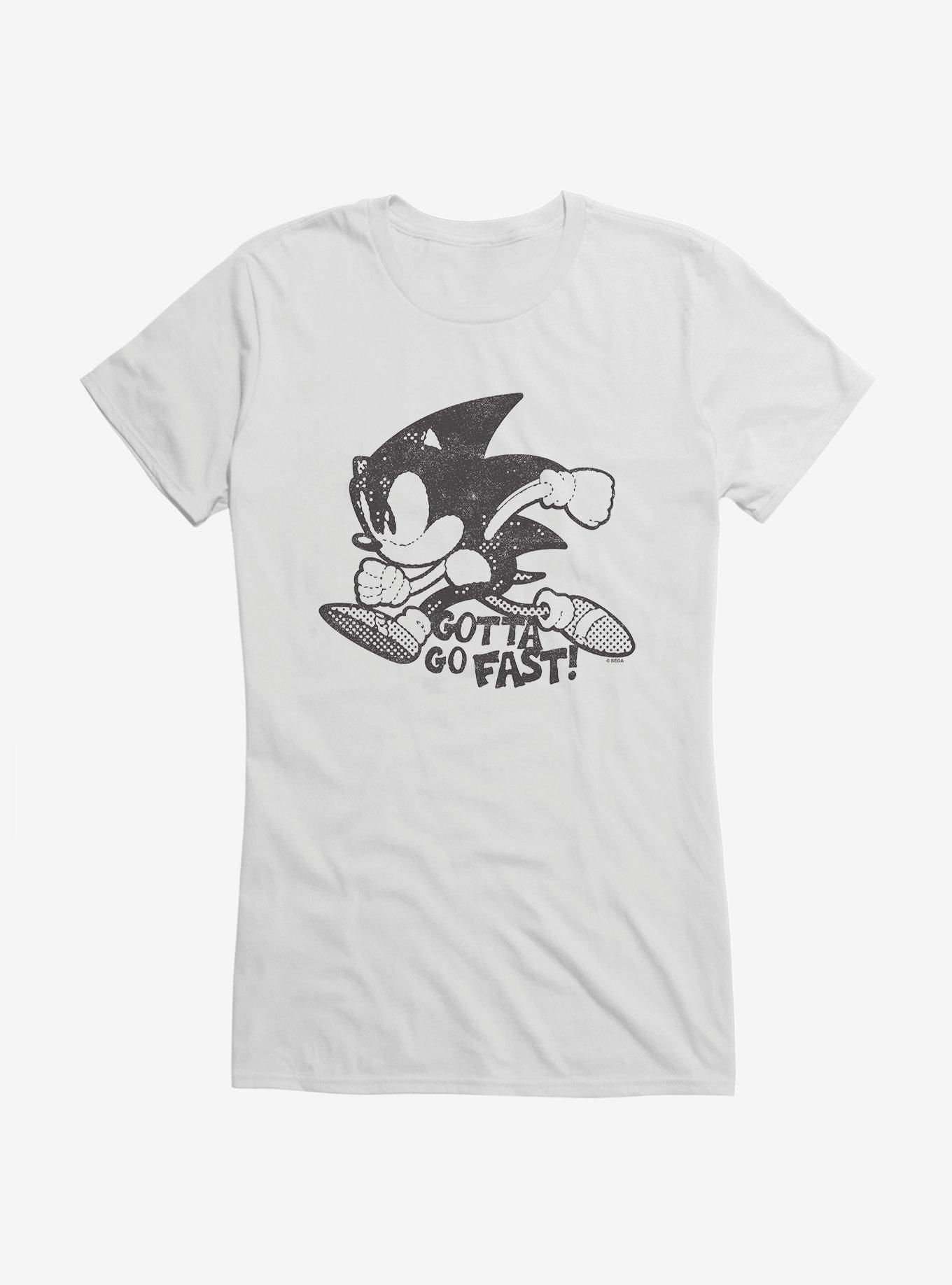 Sonic The Hedgehog Sonic Cutout Silhouette Girls T-Shirt, WHITE, hi-res