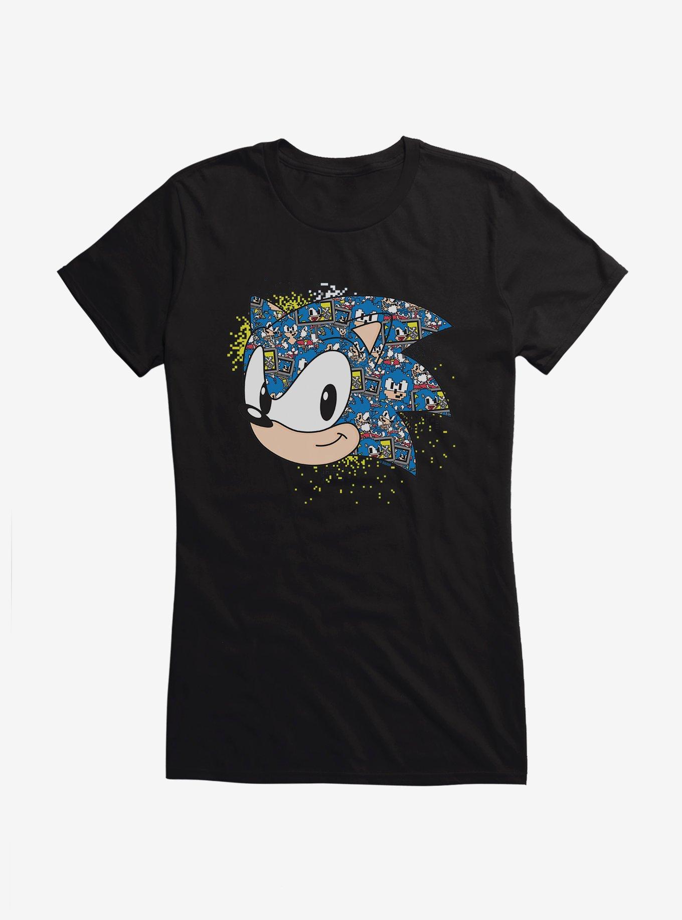 Sonic The Hedgehog Pixel Profile Girls T-Shirt