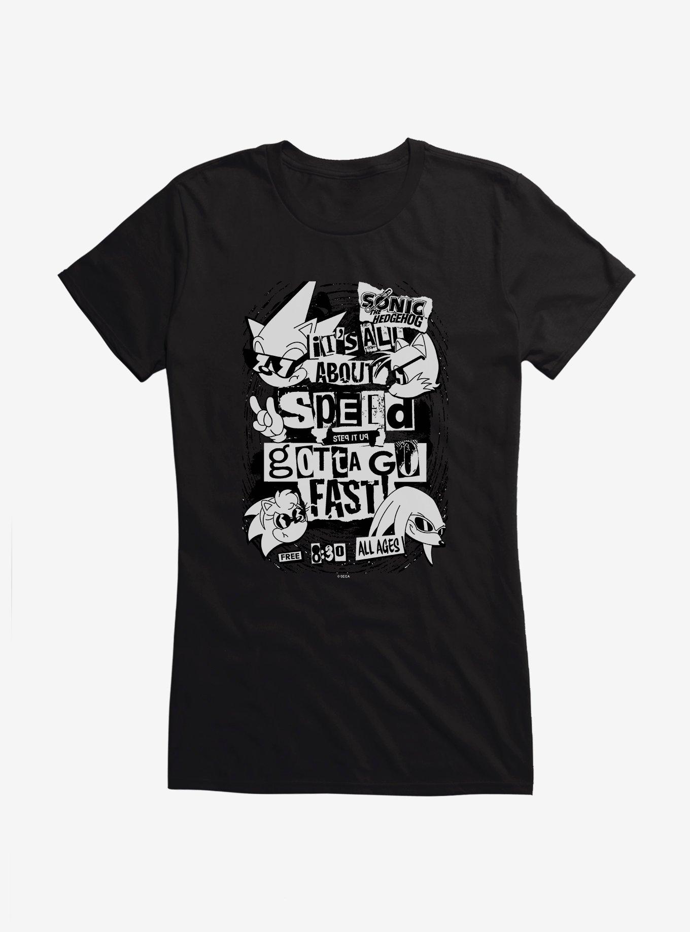 Sonic The Hedgehog All About Speed Girls T-Shirt, BLACK, hi-res