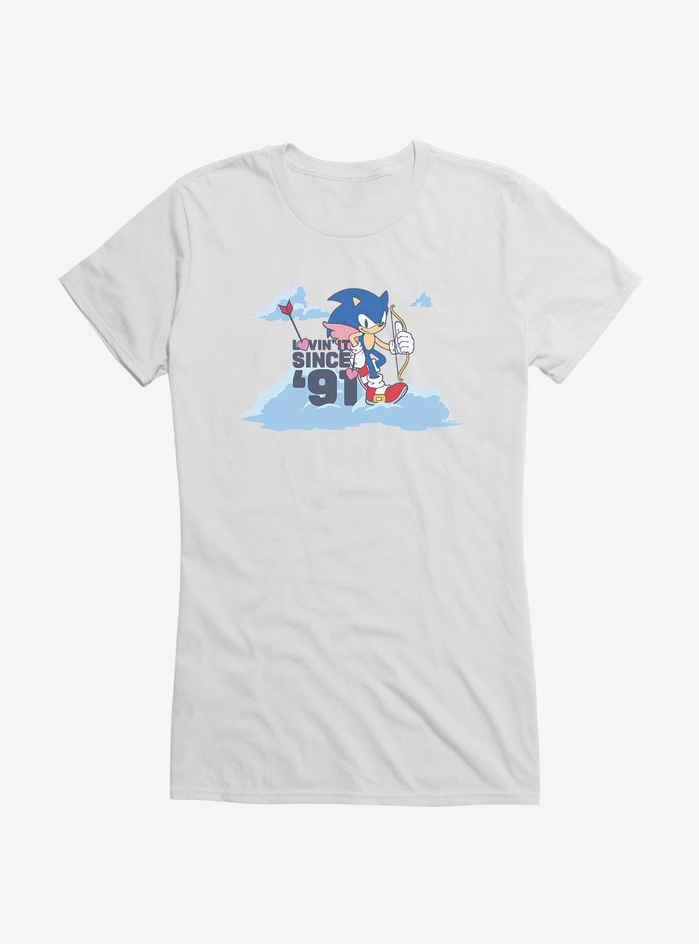 Sonic The Hedgehog Valentine Gaming Girls T-Shirt, WHITE, hi-res