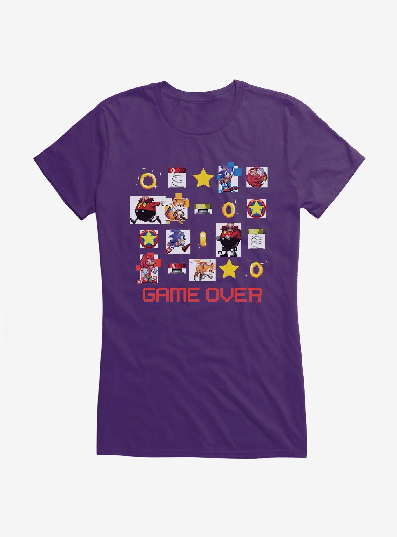 Sonic The Hedgehog Game Over Icons Girls T-Shirt, PURPLE, hi-res