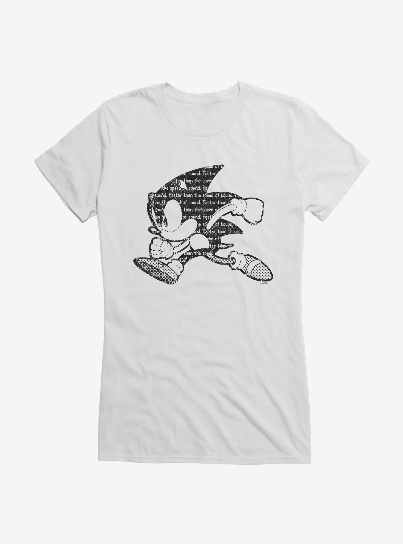 Sonic The Hedgehog Classic Script Silhouette Girls T-Shirt