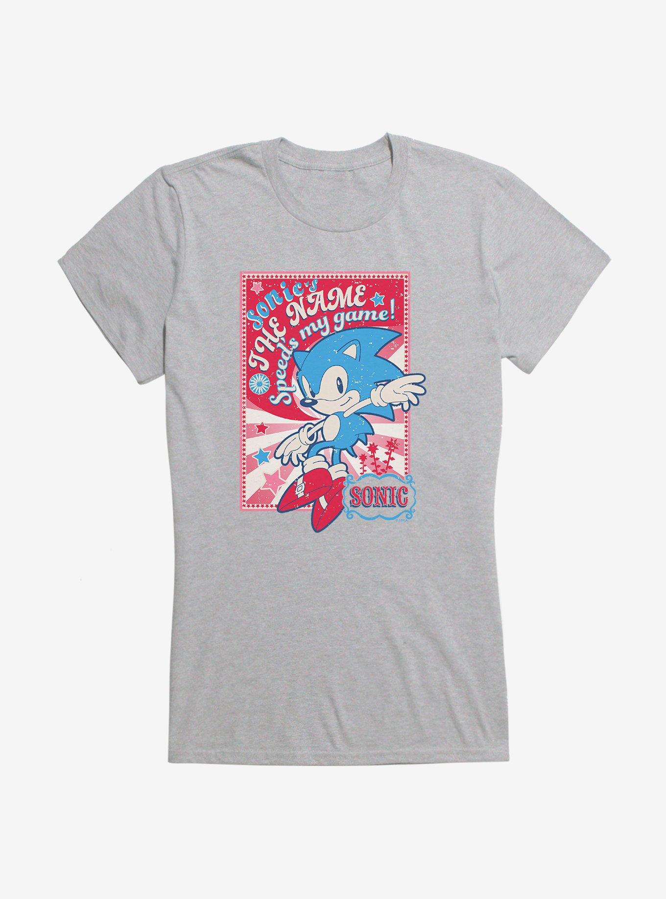 Sonic The Hedgehog Sonic's The Name Girls T-Shirt, SPORT GRAY, hi-res