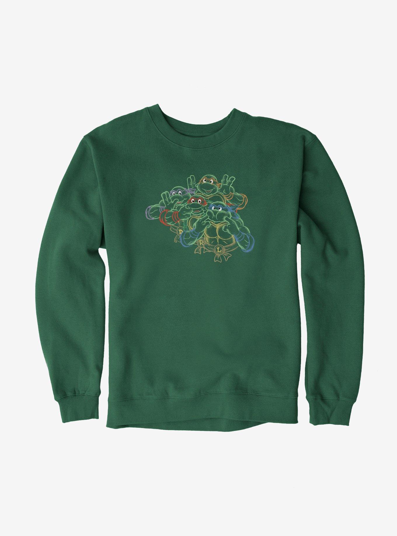 Teenage Mutant Ninja Turtles Neon Chalk Making Faces Sweatshirt