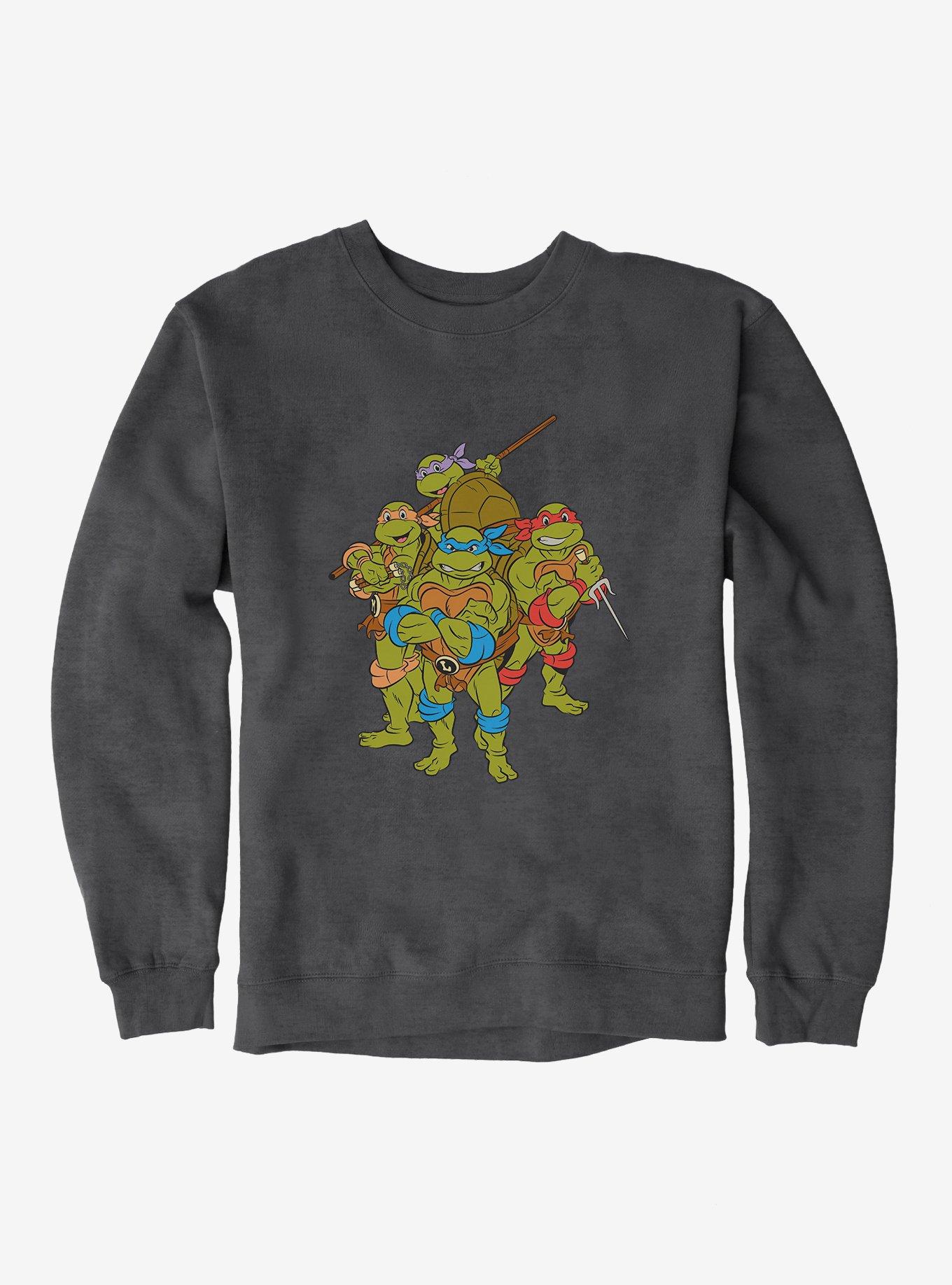 Teenage Mutant Ninja Turtles Group Pose Sweatshirt, DARK HEATHER, hi-res