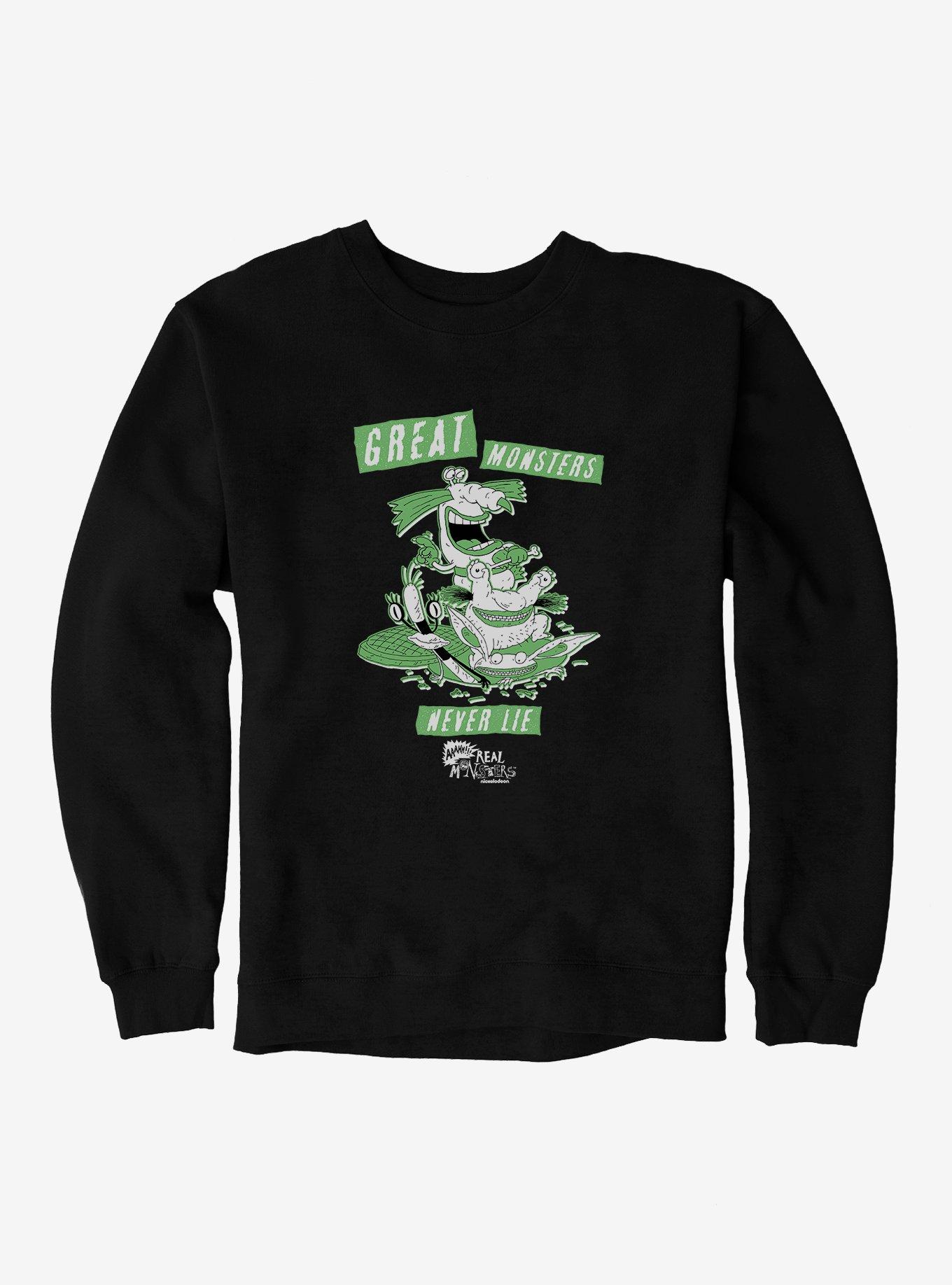Aaahh!!! Real Monsters Great Monsters Never Lie Sweatshirt, BLACK, hi-res