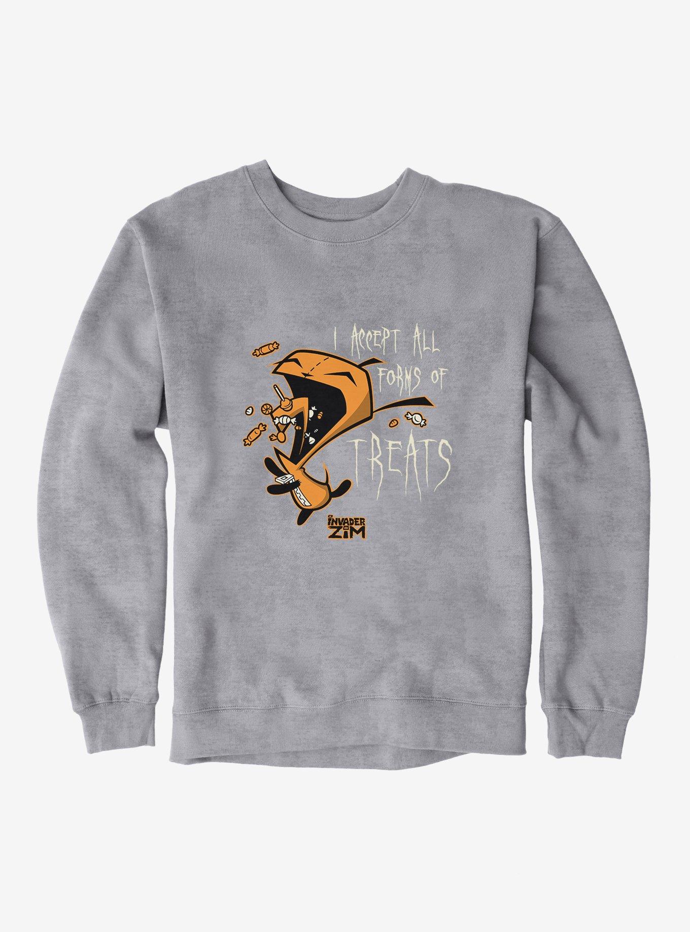 Invader Zim I Accept All Forms Of Treats Sweatshirt, SPORT GRAY, hi-res