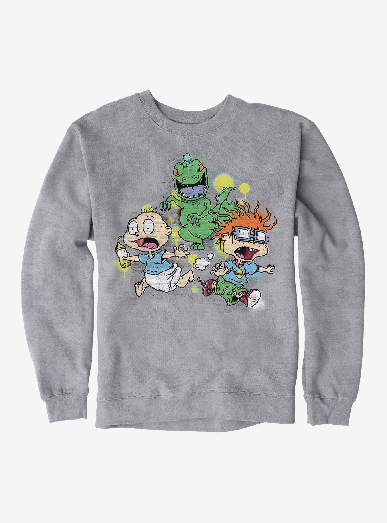 Rugrats Tommy And Chuckie Run From Reptar Sweatshirt