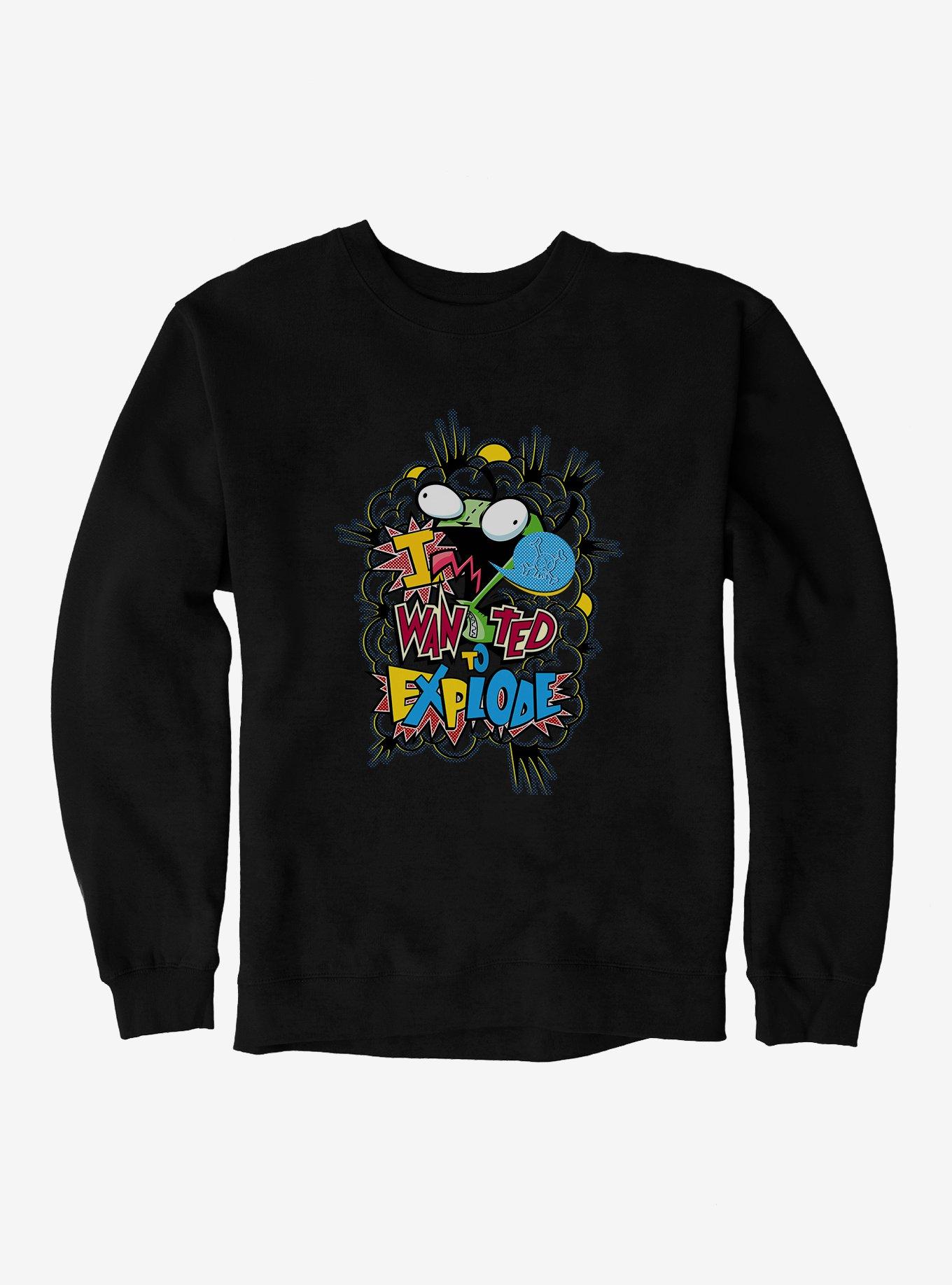 Invader Zim I Wanted To Explode Sweatshirt, BLACK, hi-res