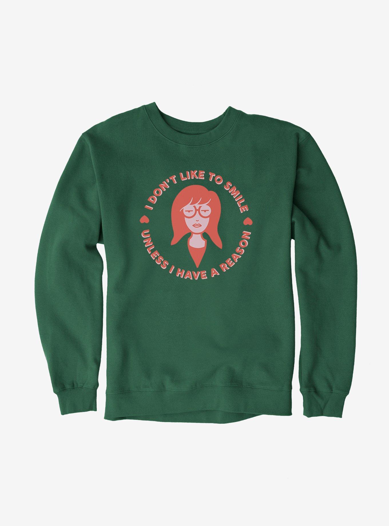 Daria I Don't Like To Smile Sweatshirt, FOREST GREEN, hi-res