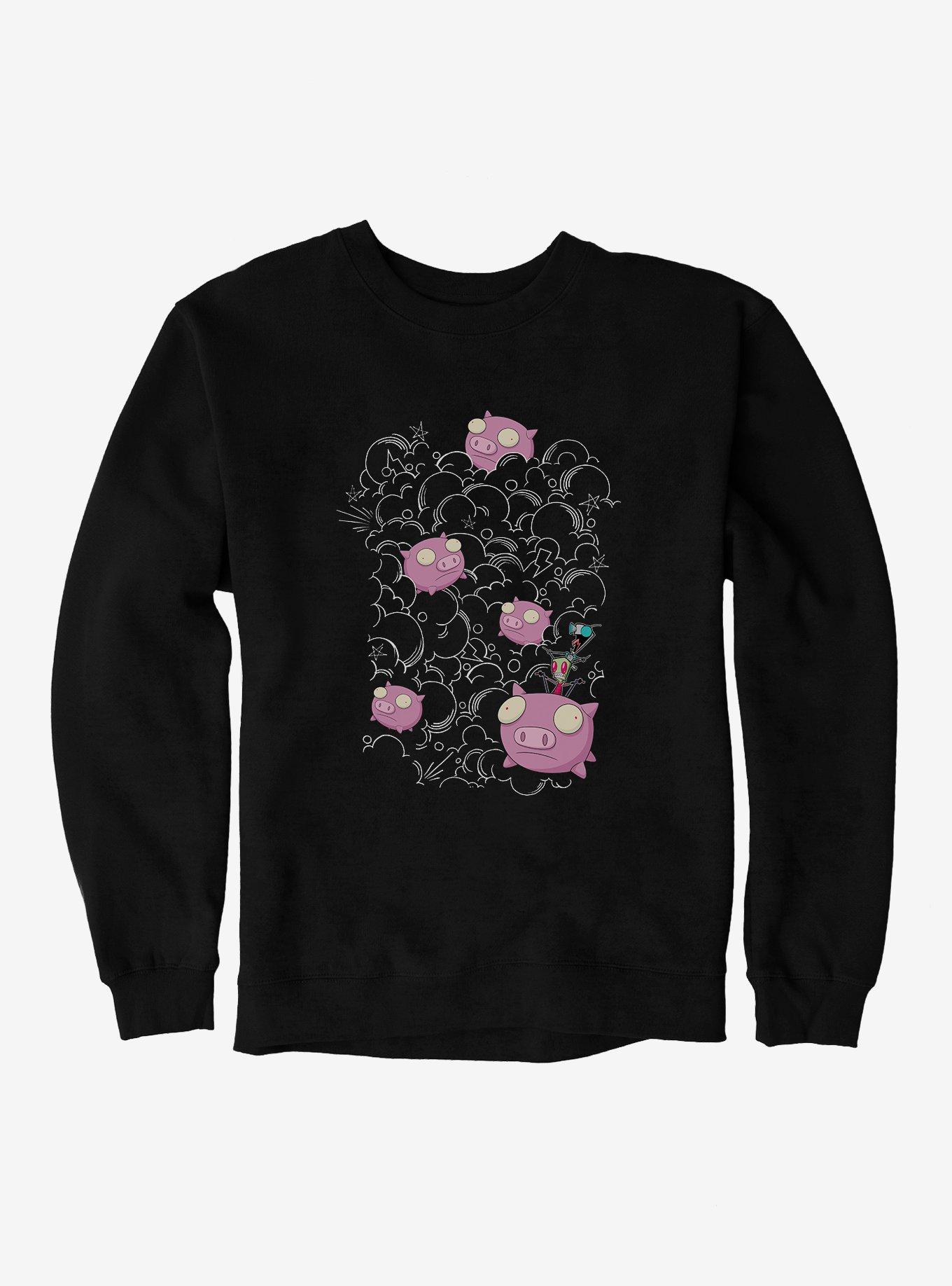 Invader Zim Gir And Pig Sweatshirt, BLACK, hi-res