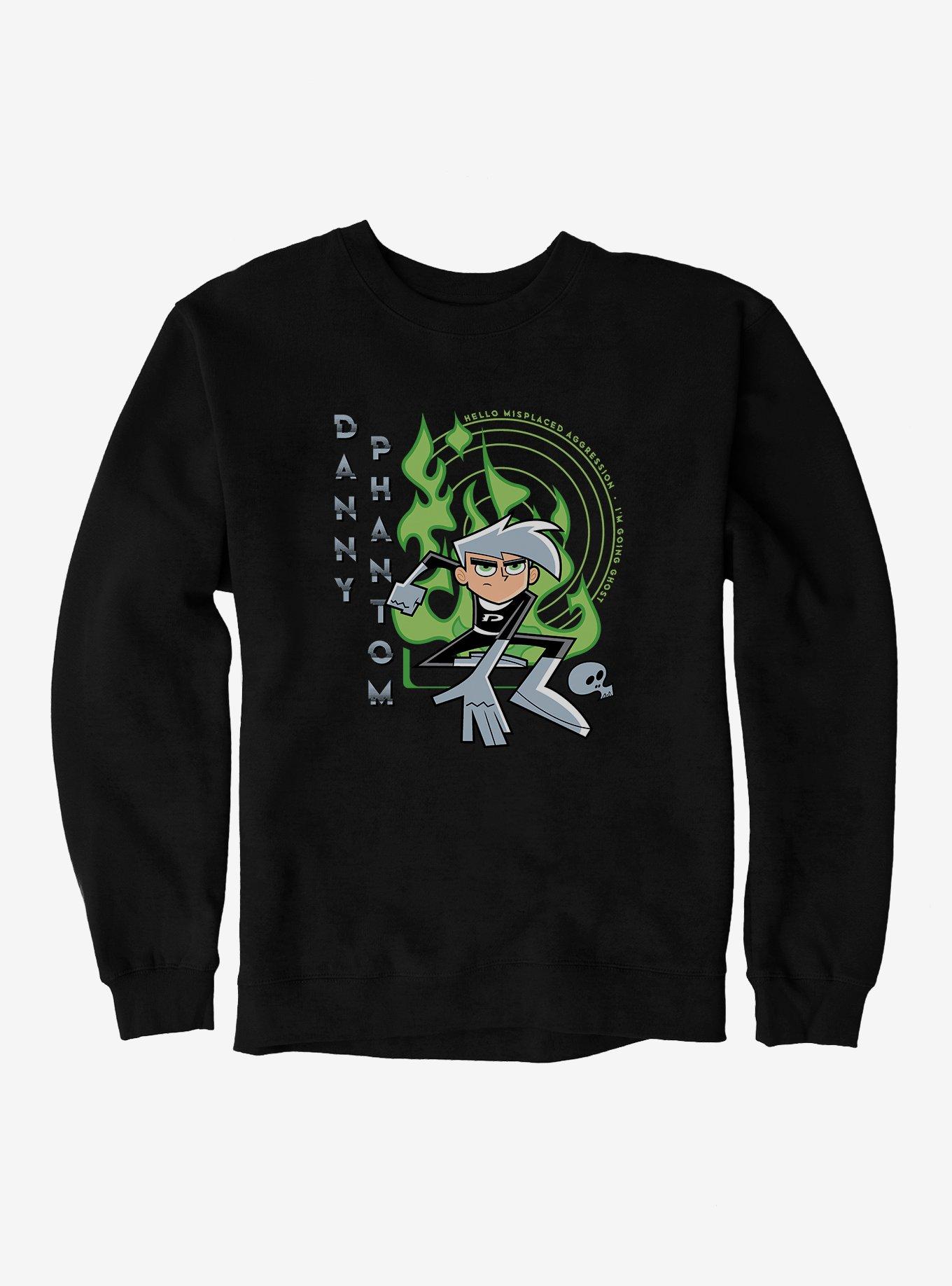 Danny Phantom Hello Misplaced Aggression Sweatshirt, BLACK, hi-res