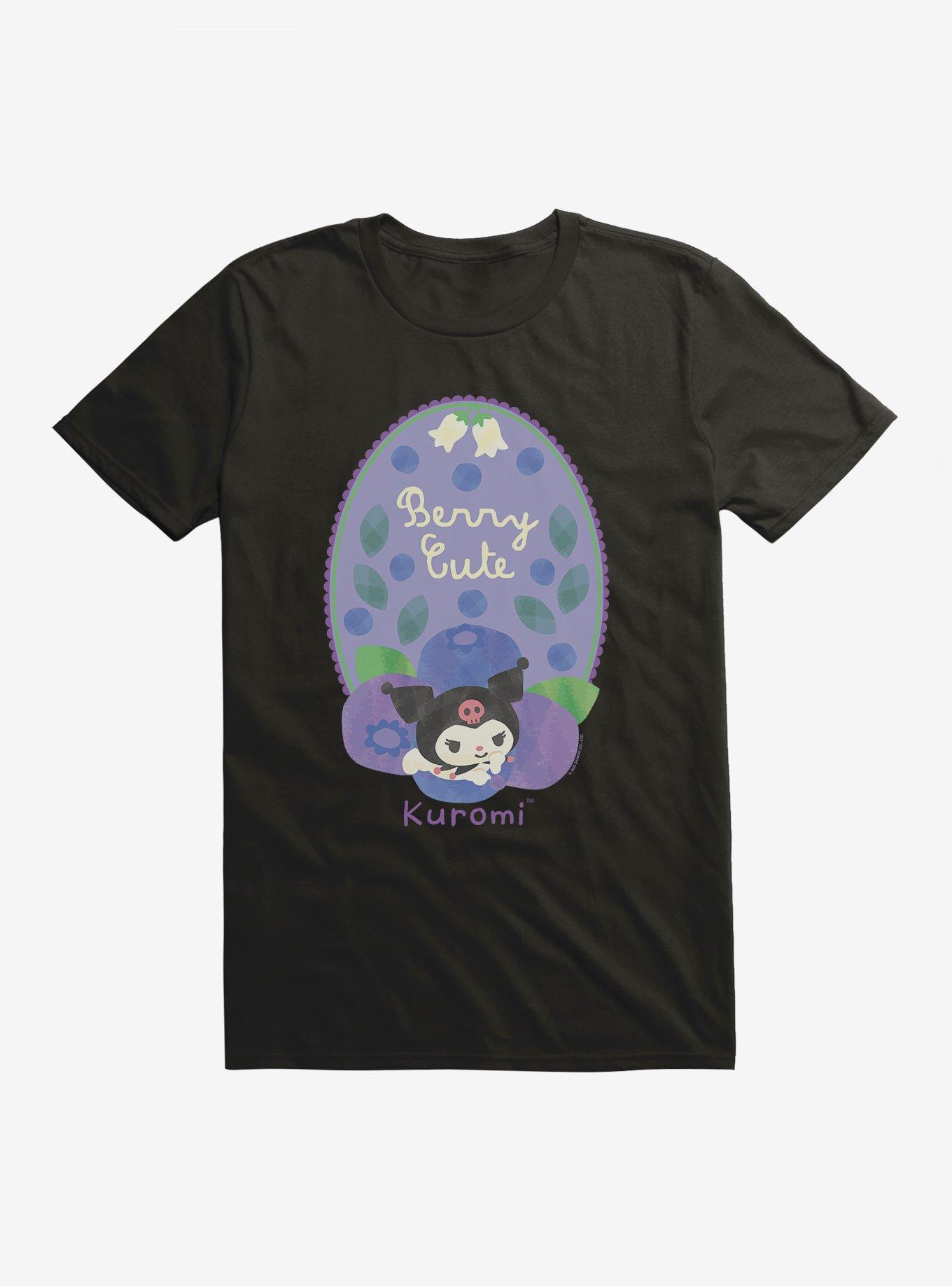 Kuromi Berry Cute T-Shirt, BLACK, hi-res