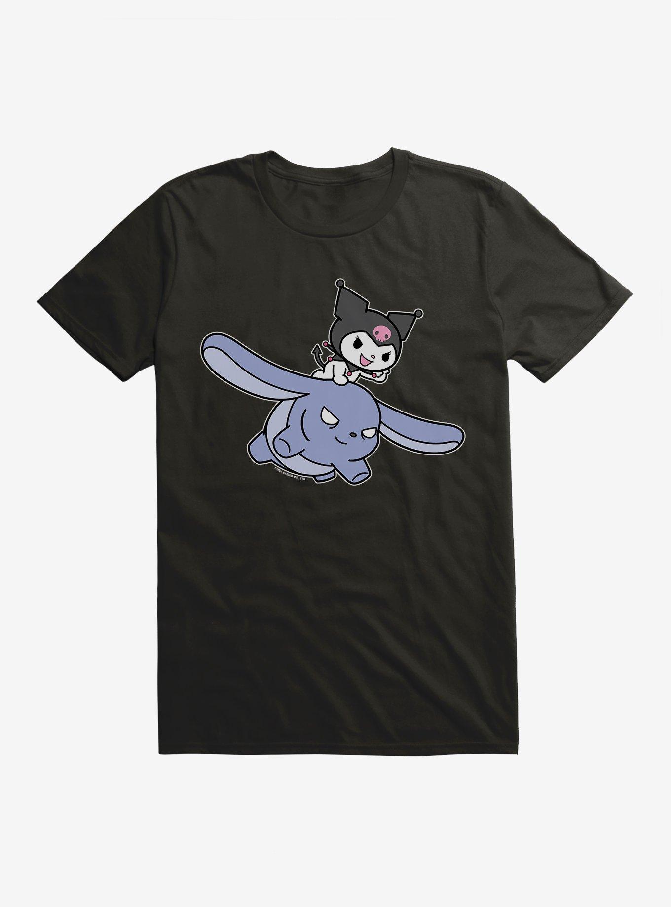 Kuromi Flying Baku T-Shirt, BLACK, hi-res