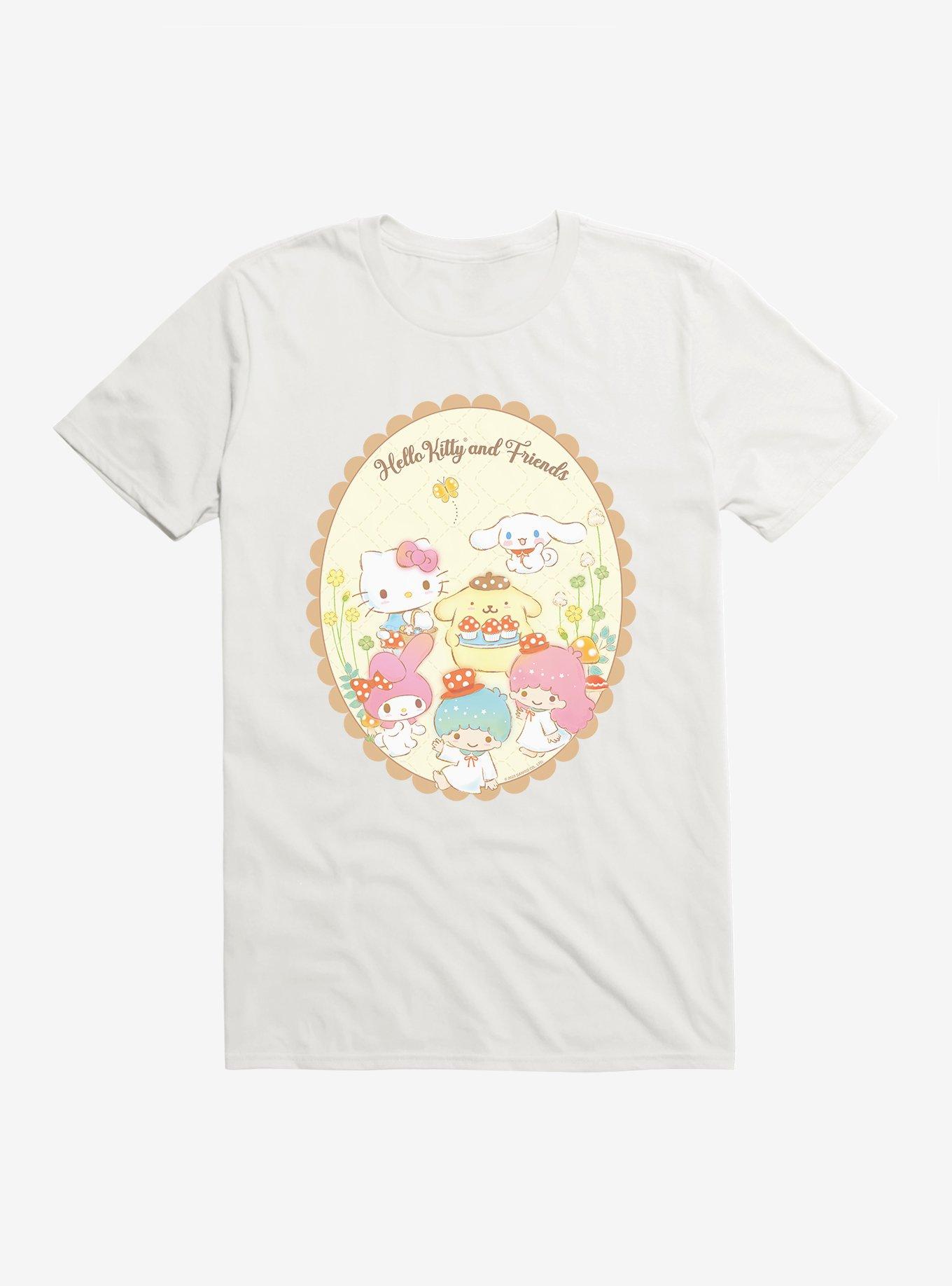 Hello Kitty And Friends Mushroom Cupcakes T-Shirt, WHITE, hi-res