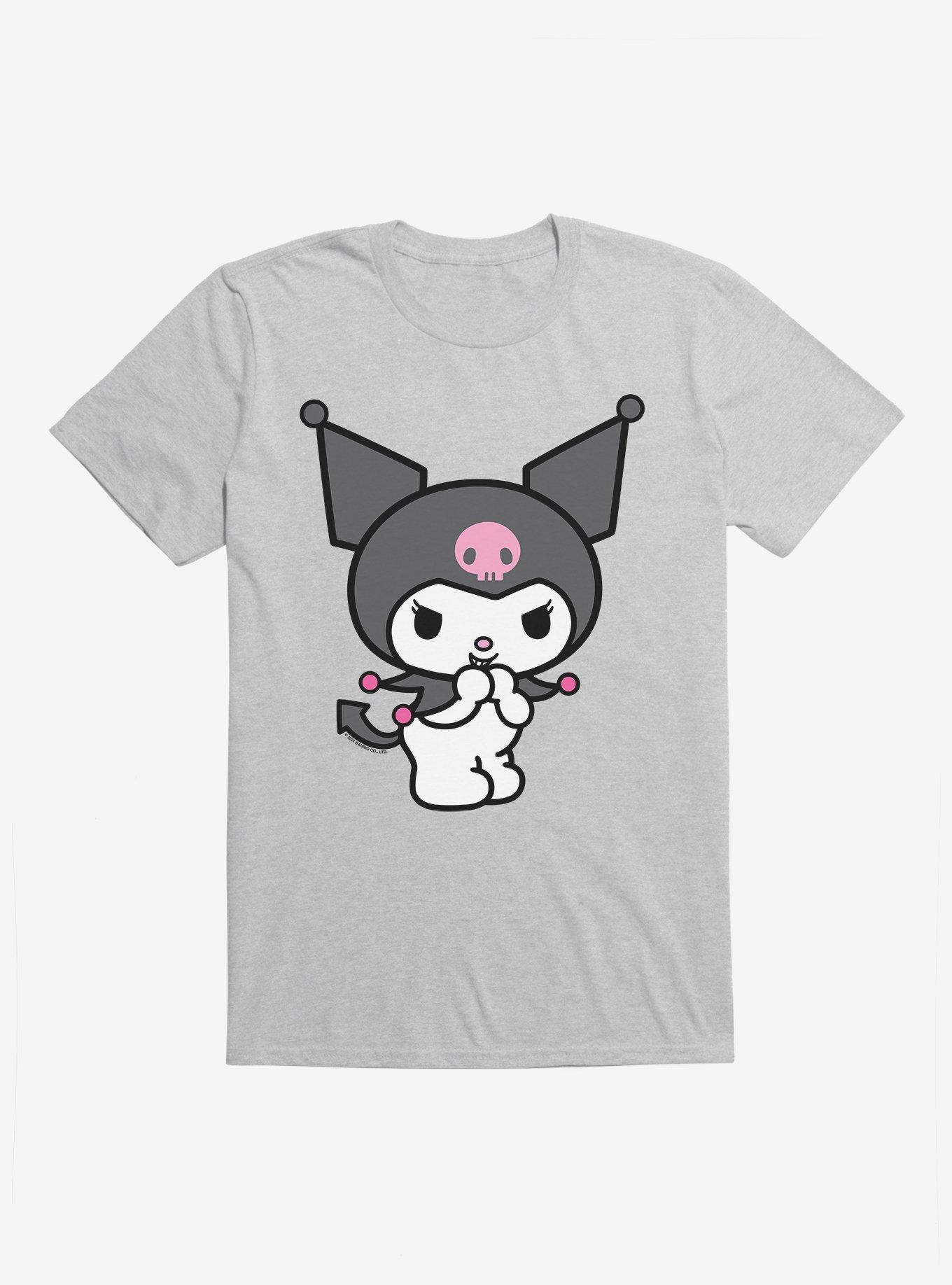 Kuromi Evil Giggle T-Shirt, SPORT GRAY, hi-res