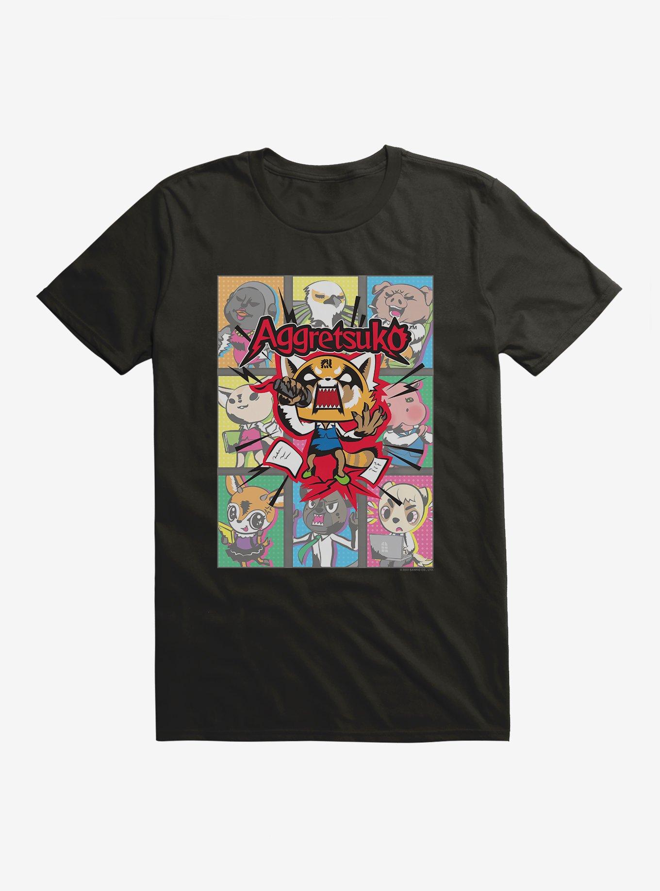 Aggretsuko Screaming Panels T-Shirt