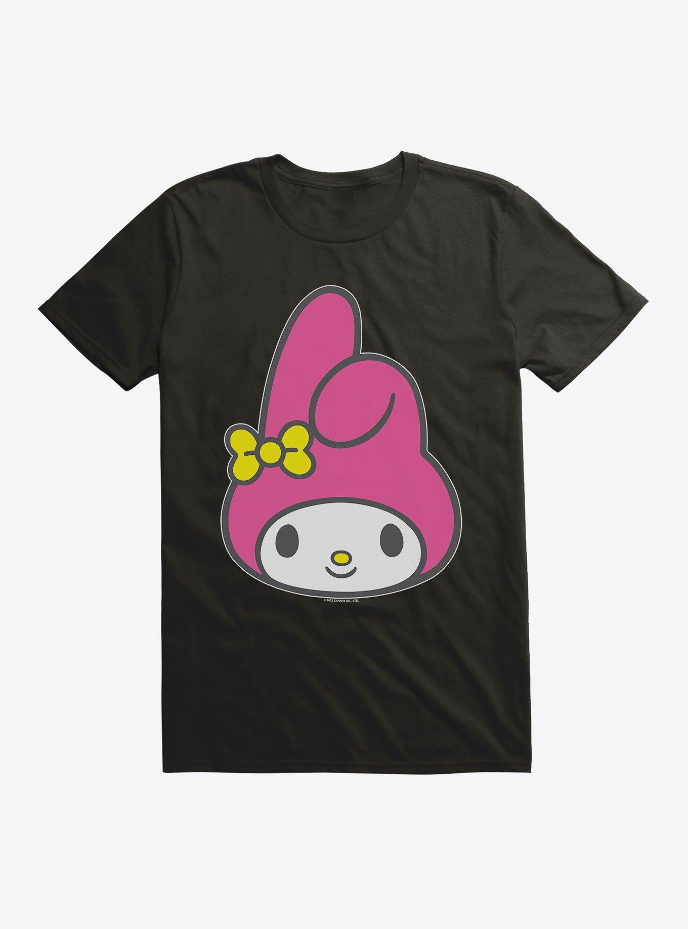 My Melody Face T-Shirt, BLACK, hi-res