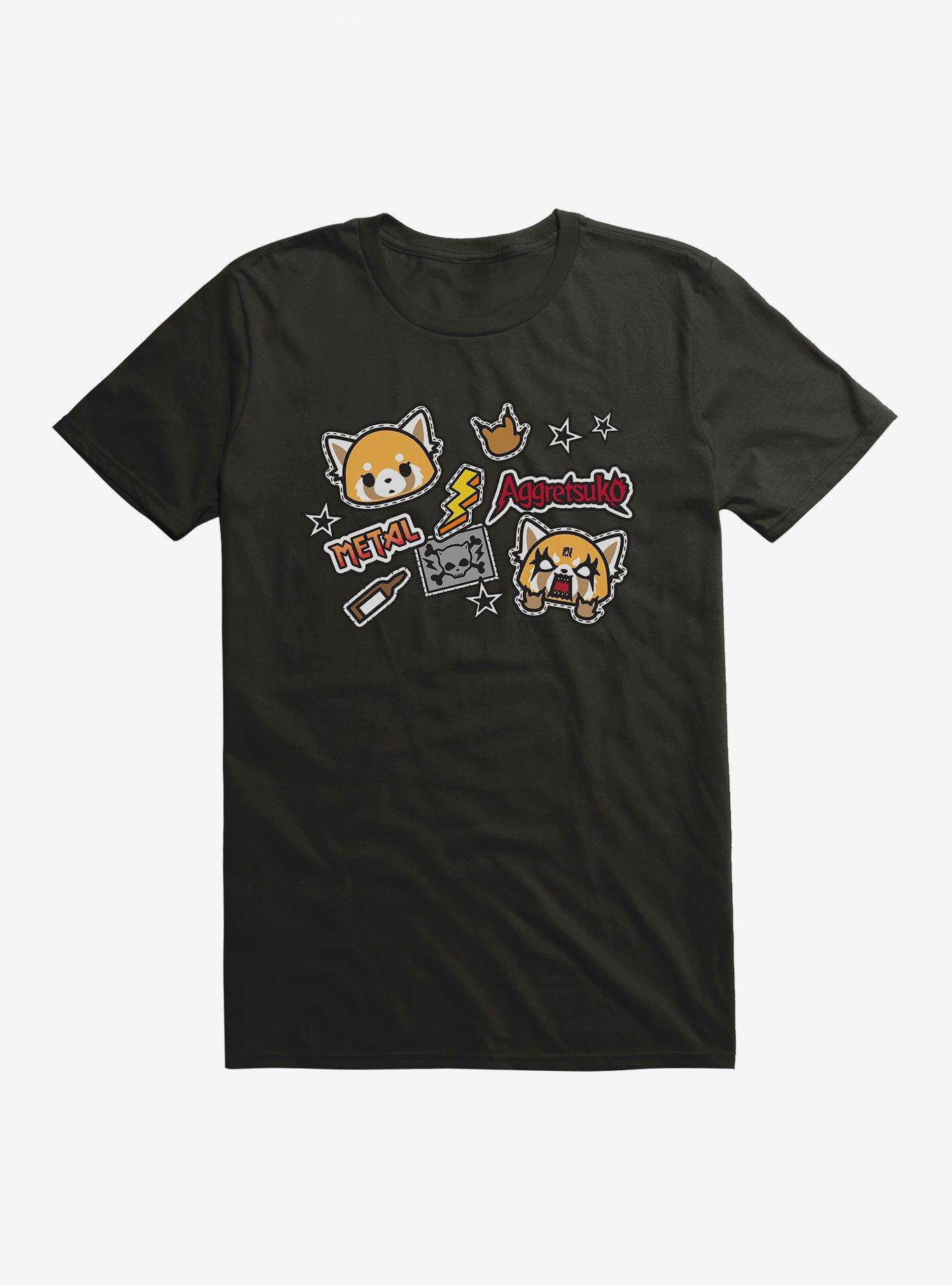 Aggretsuko Metal Gig Stickers T-Shirt, , hi-res