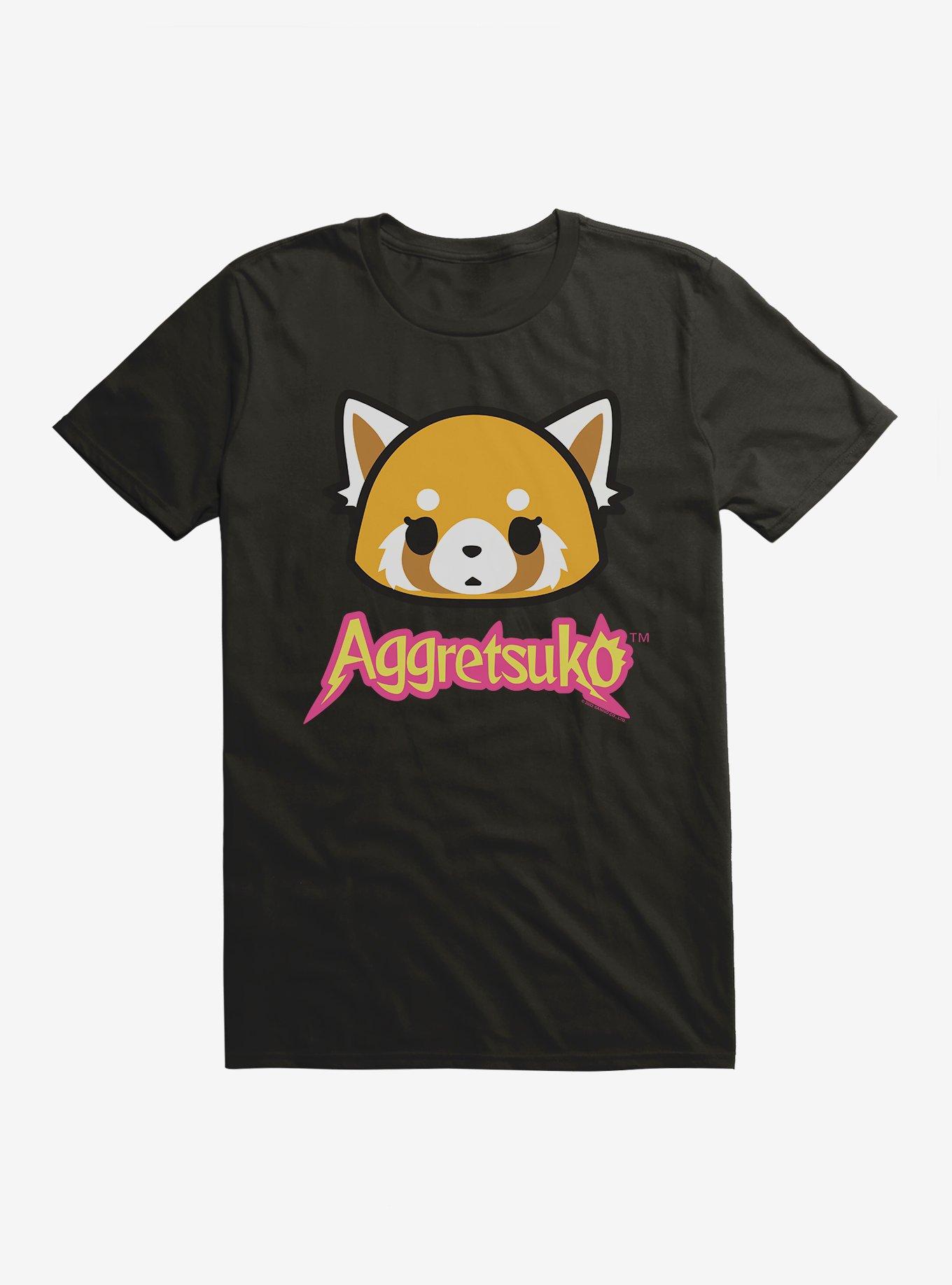 Aggretsuko Face Icon T-Shirt, BLACK, hi-res
