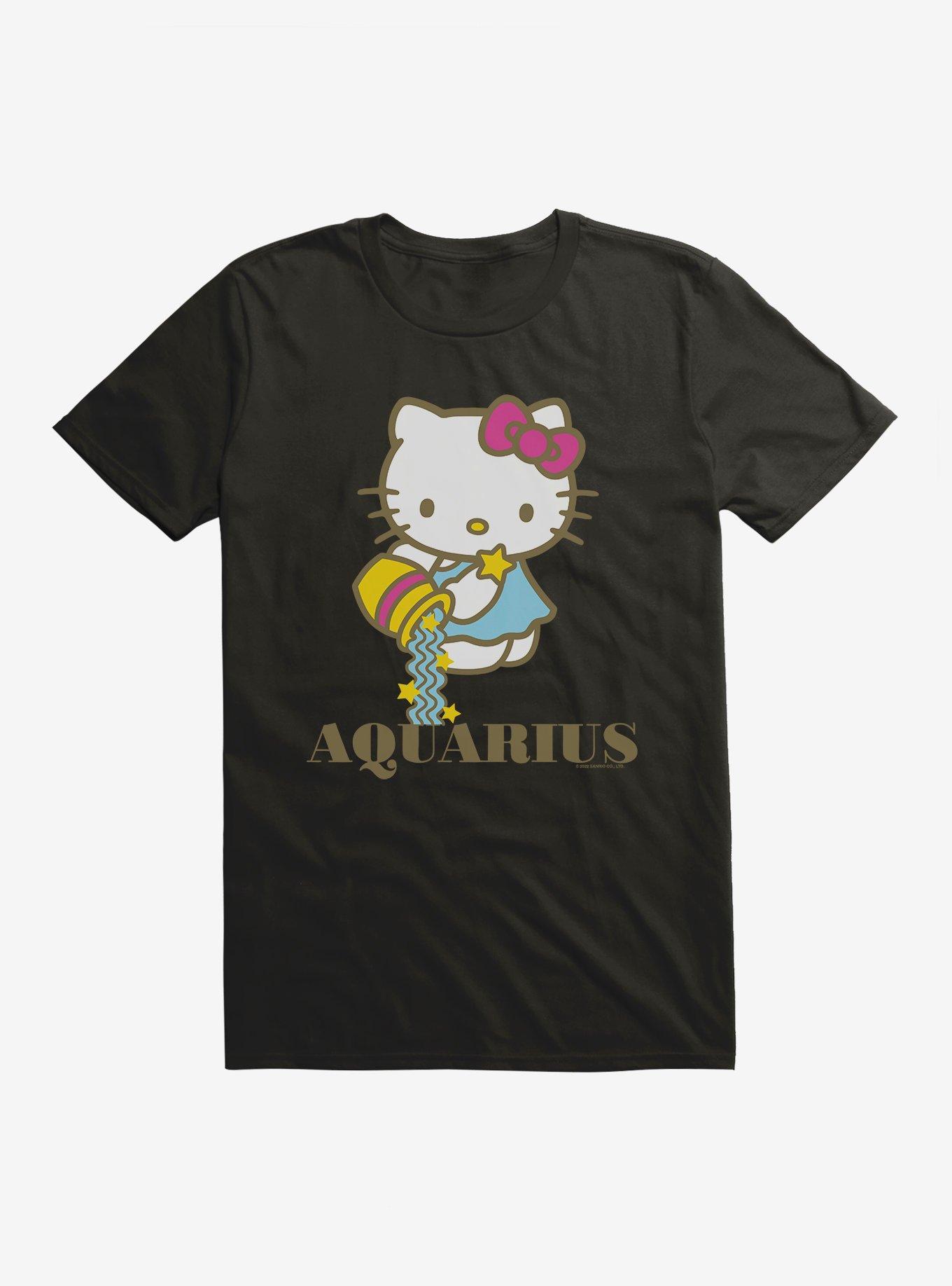 Hello Kitty Star Sign Aquarius T-Shirt, BLACK, hi-res
