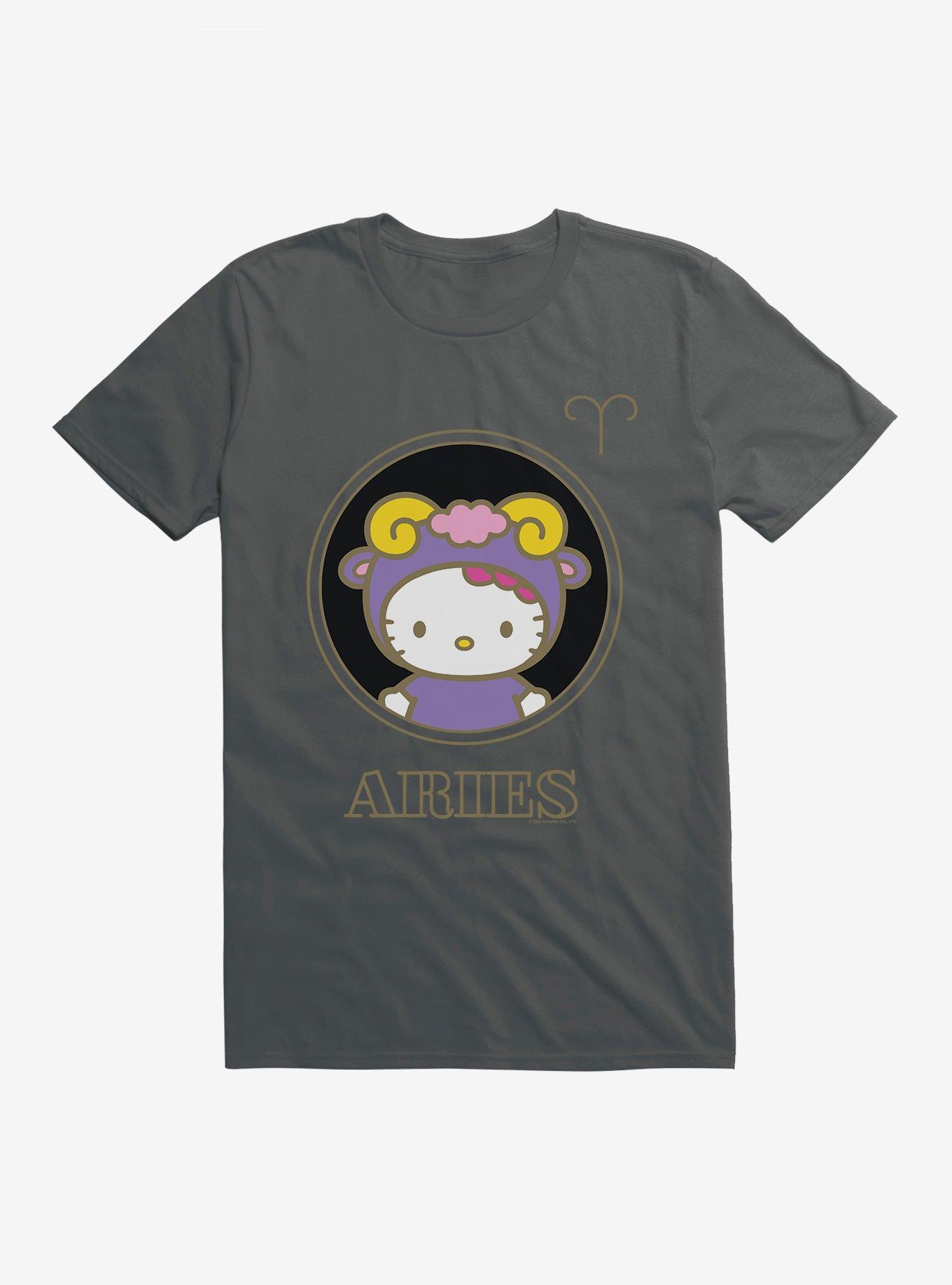 Hello Kitty Star Sign Aries Stencil T-Shirt, DARK HEATHER, hi-res
