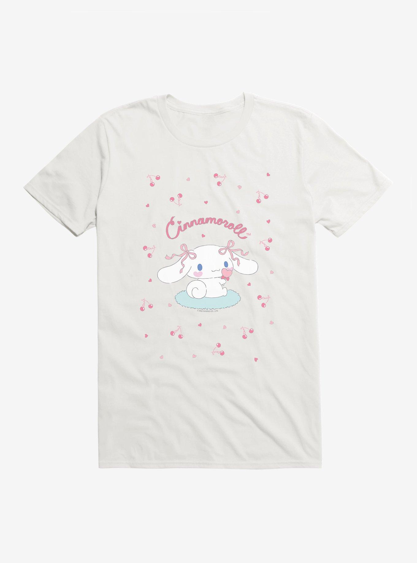 Cinnamoroll Cherry Love T-Shirt, WHITE, hi-res