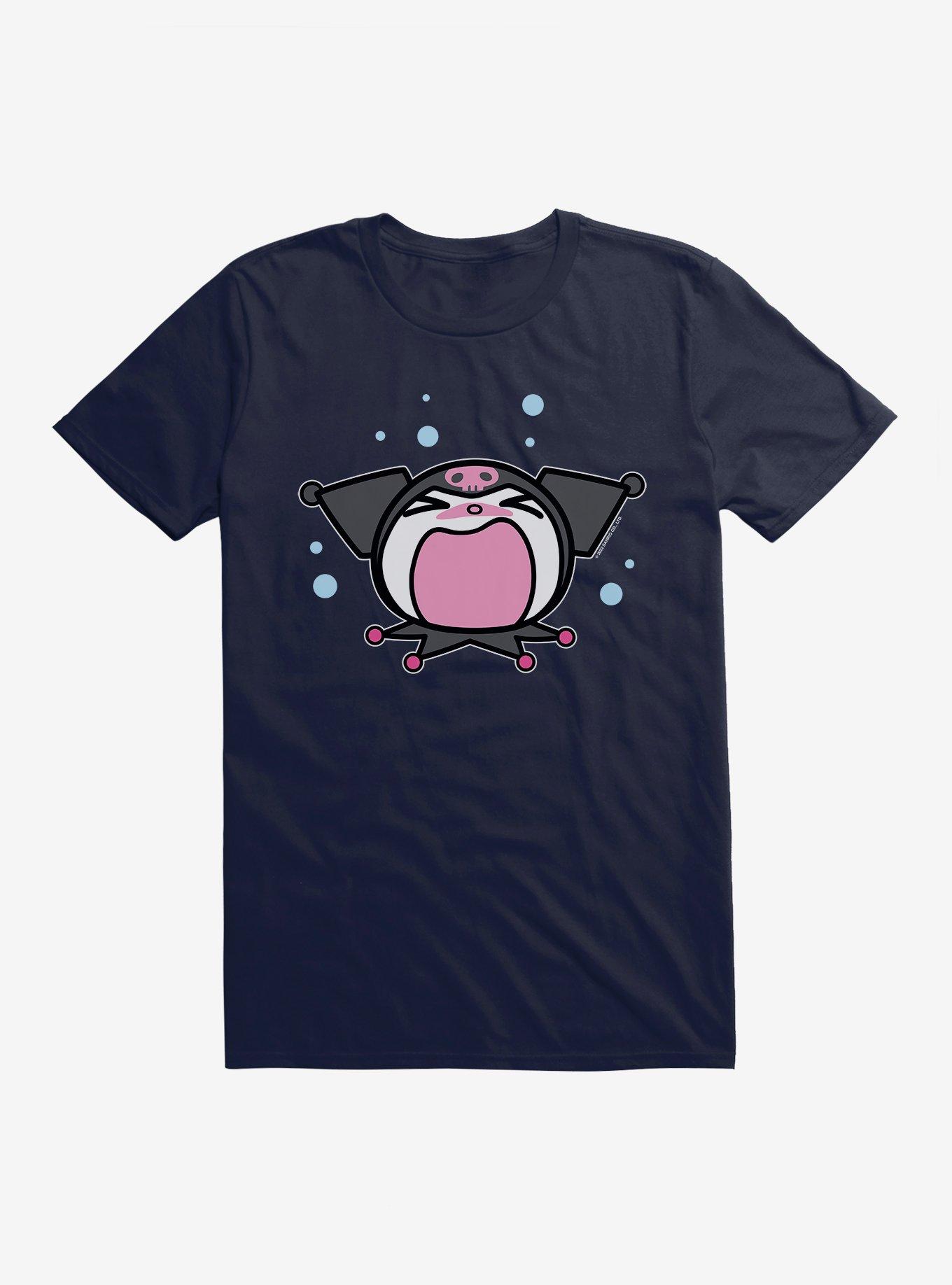 Kuromi Screaming T-Shirt, NAVY, hi-res