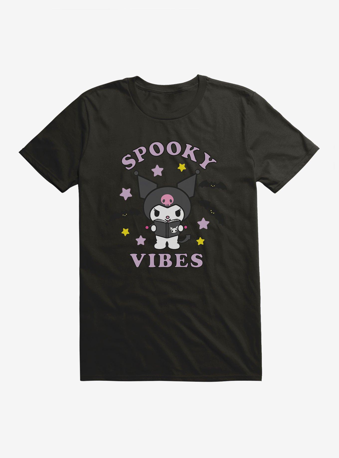 Kuromi Halloween Spooky Vibes T-Shirt, BLACK, hi-res