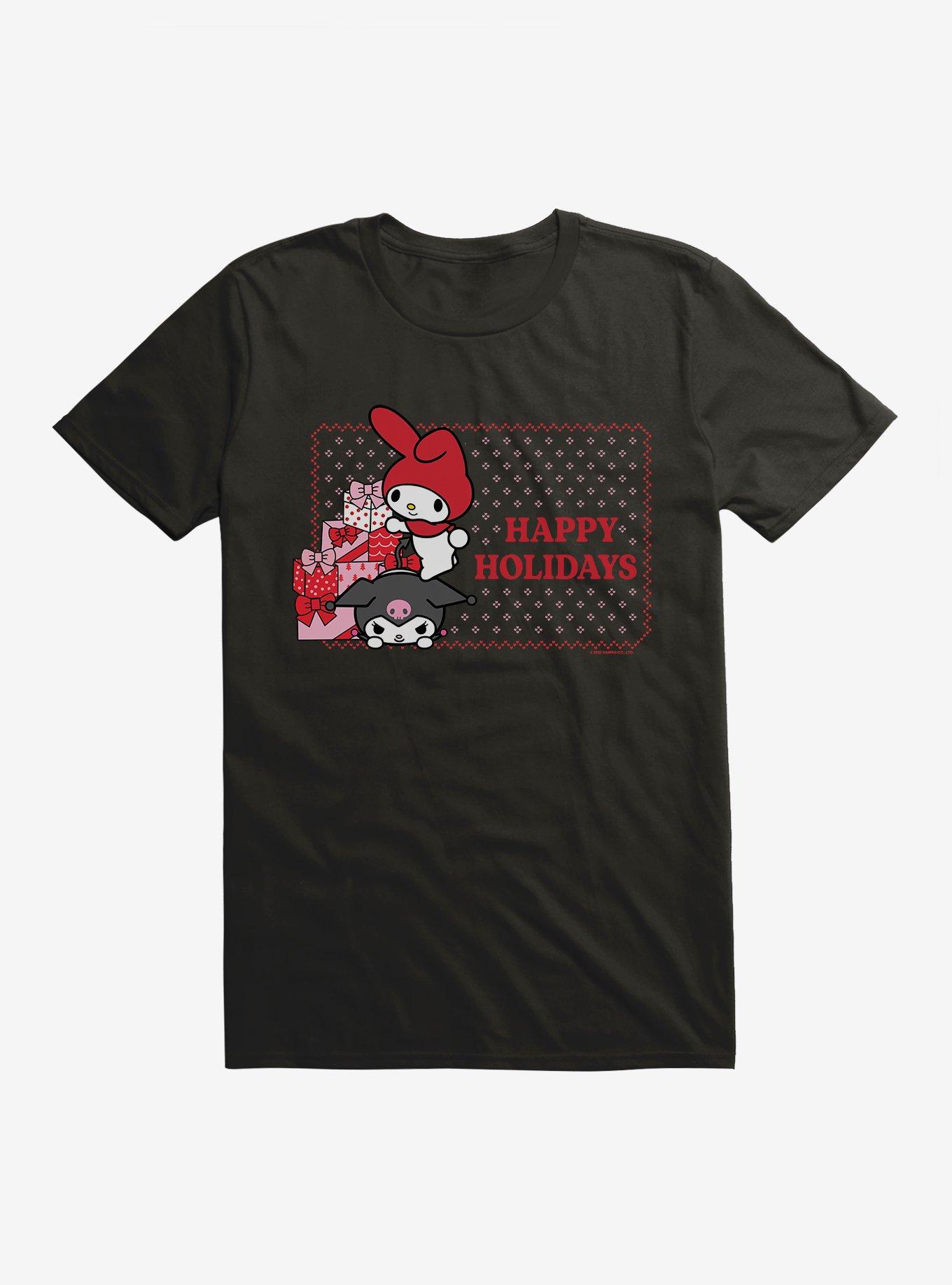 My Melody & Kuromi Holiday Presents T-Shirt, BLACK, hi-res