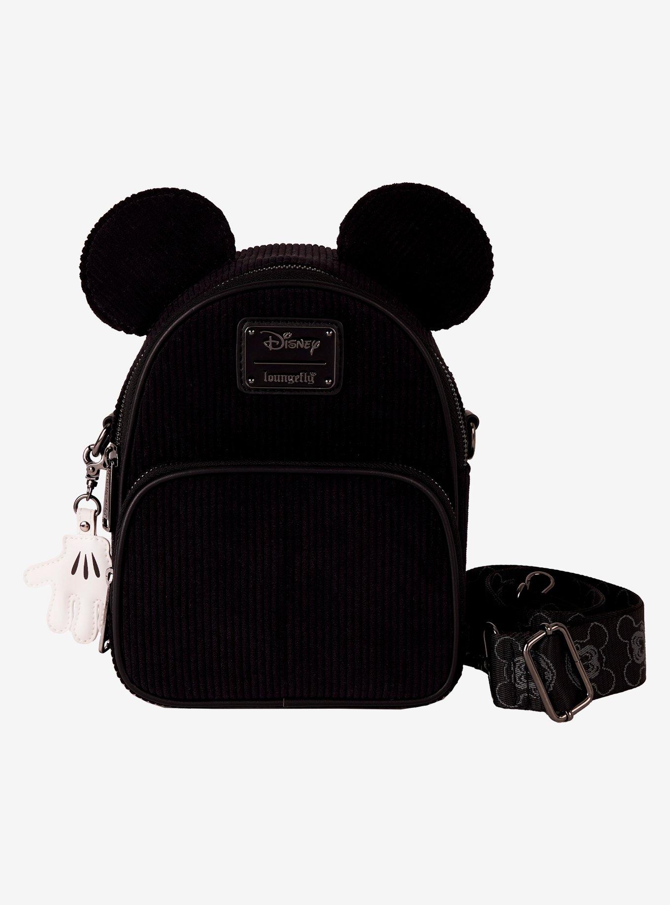 disney100 mickey mouse classic corduroy convertible mini backpack Loungefly Disney Mickey Mouse Corduroy Ears Mini Backpack Convertible  Crossbody Bag