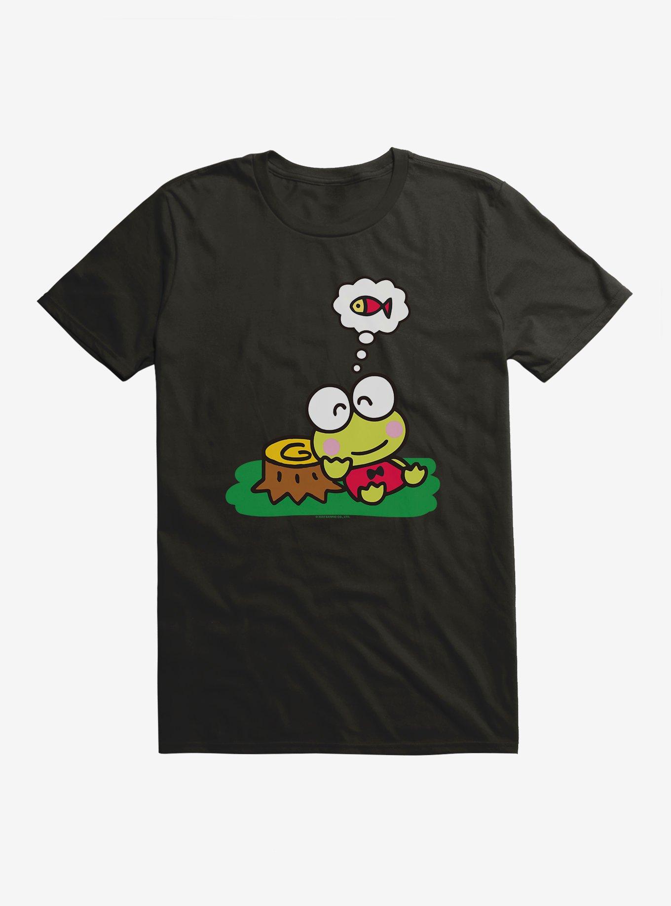 Keroppi Outdoor Thinking T-Shirt, BLACK, hi-res