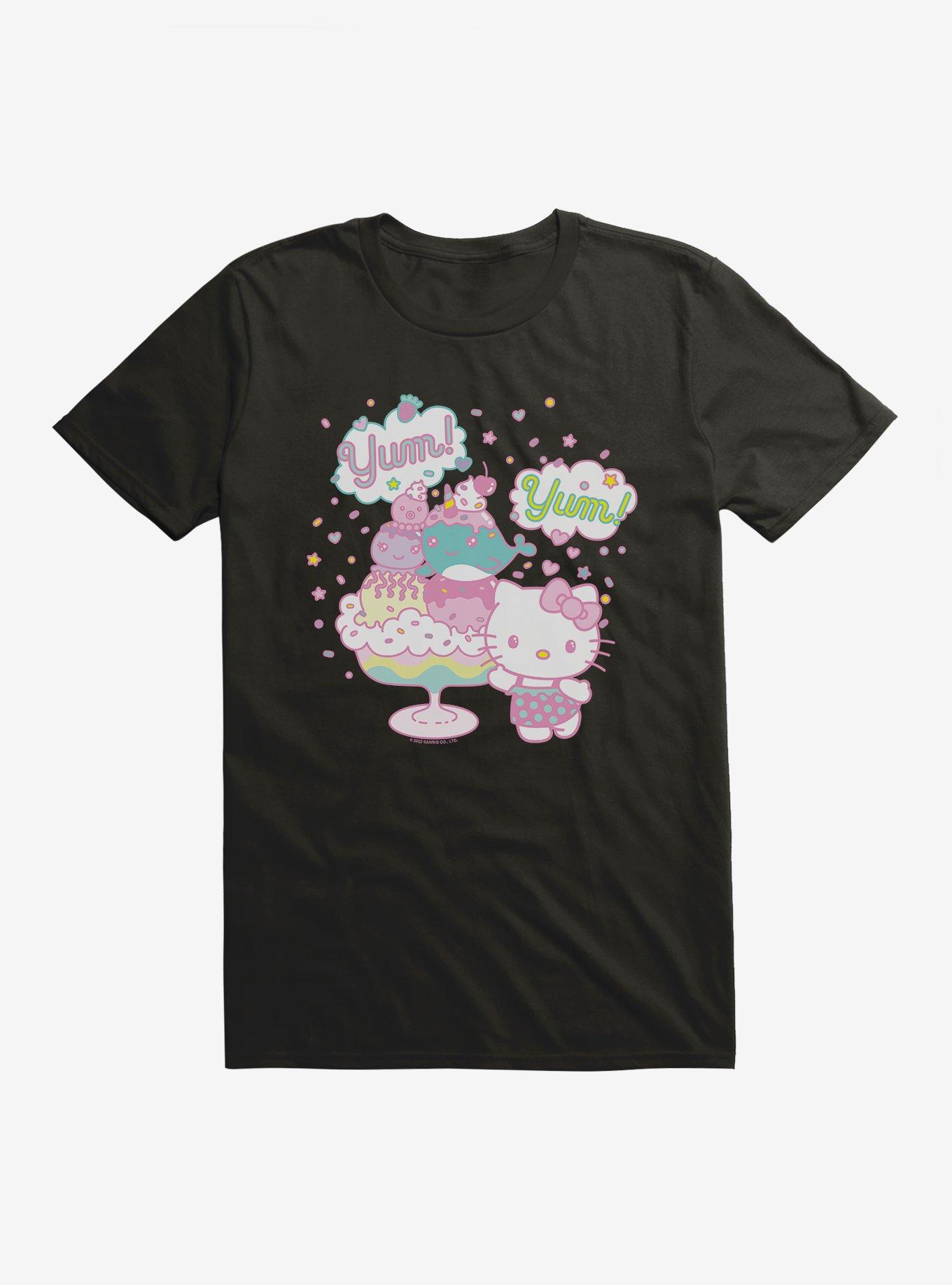 Hello Kitty Kawaii Vacation Dessert Time T-Shirt, BLACK, hi-res