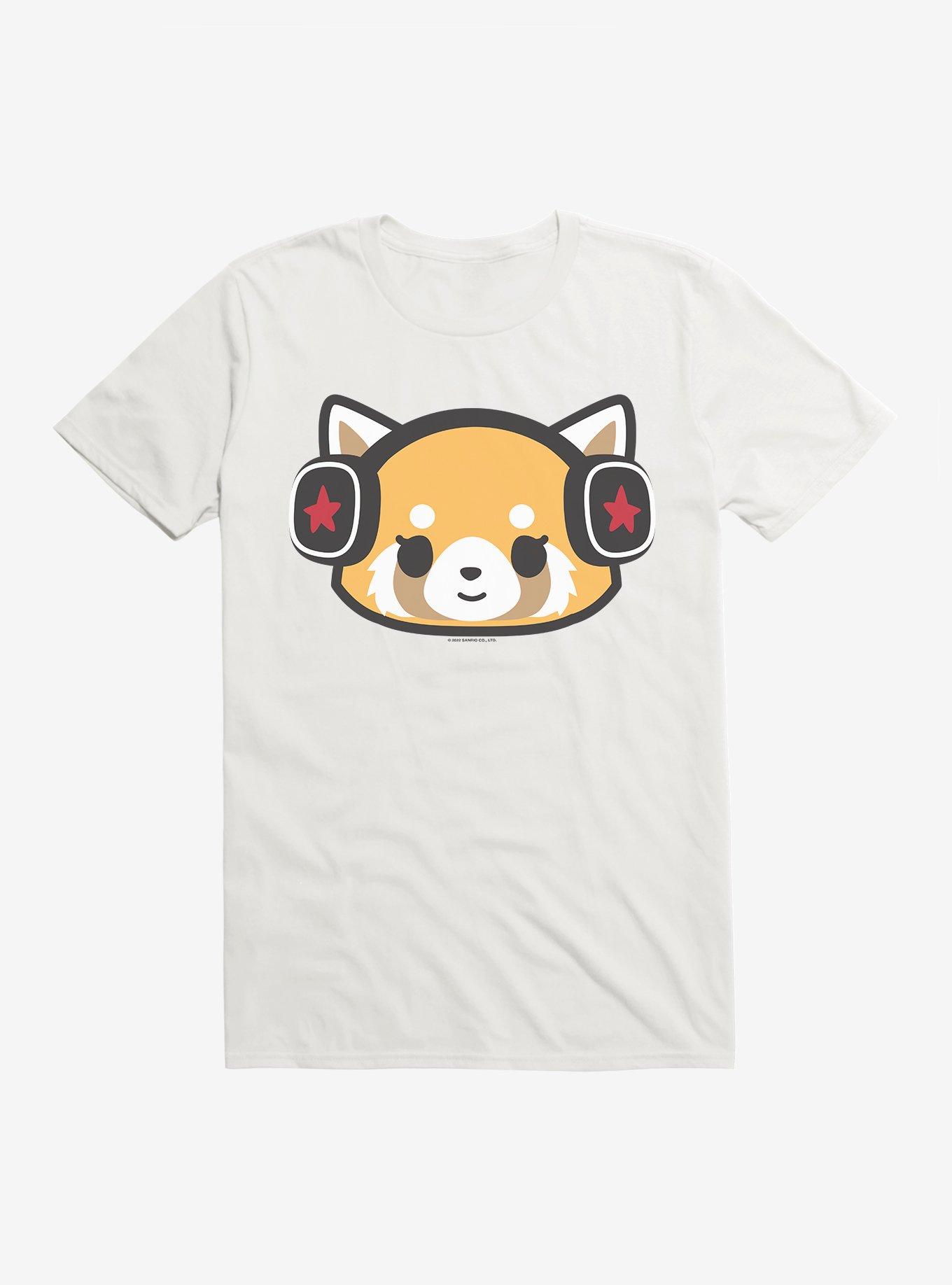 Aggretsuko Metal Headphones T-Shirt, WHITE, hi-res