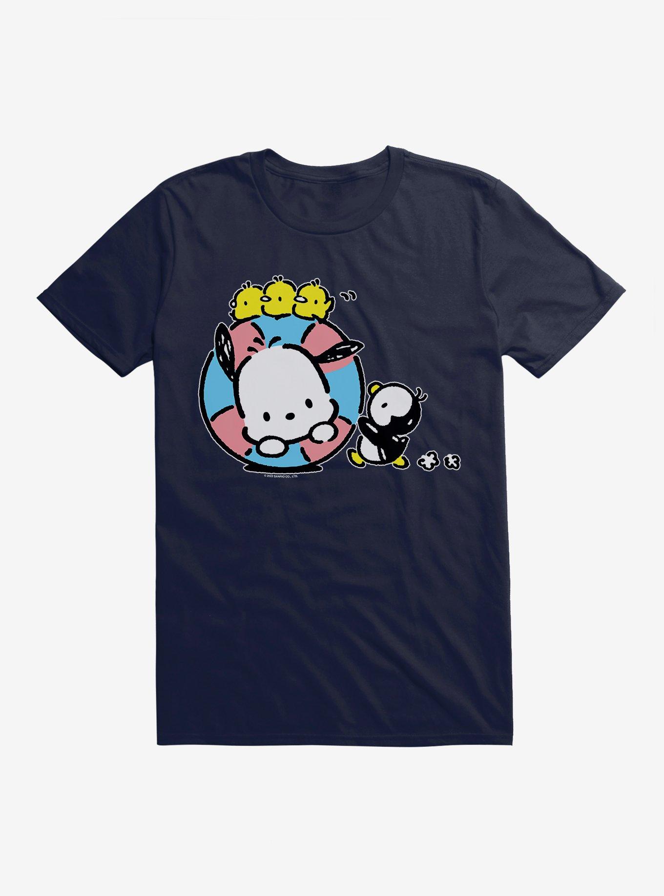 Pochacco Swimming With Friends T-Shirt, NAVY, hi-res