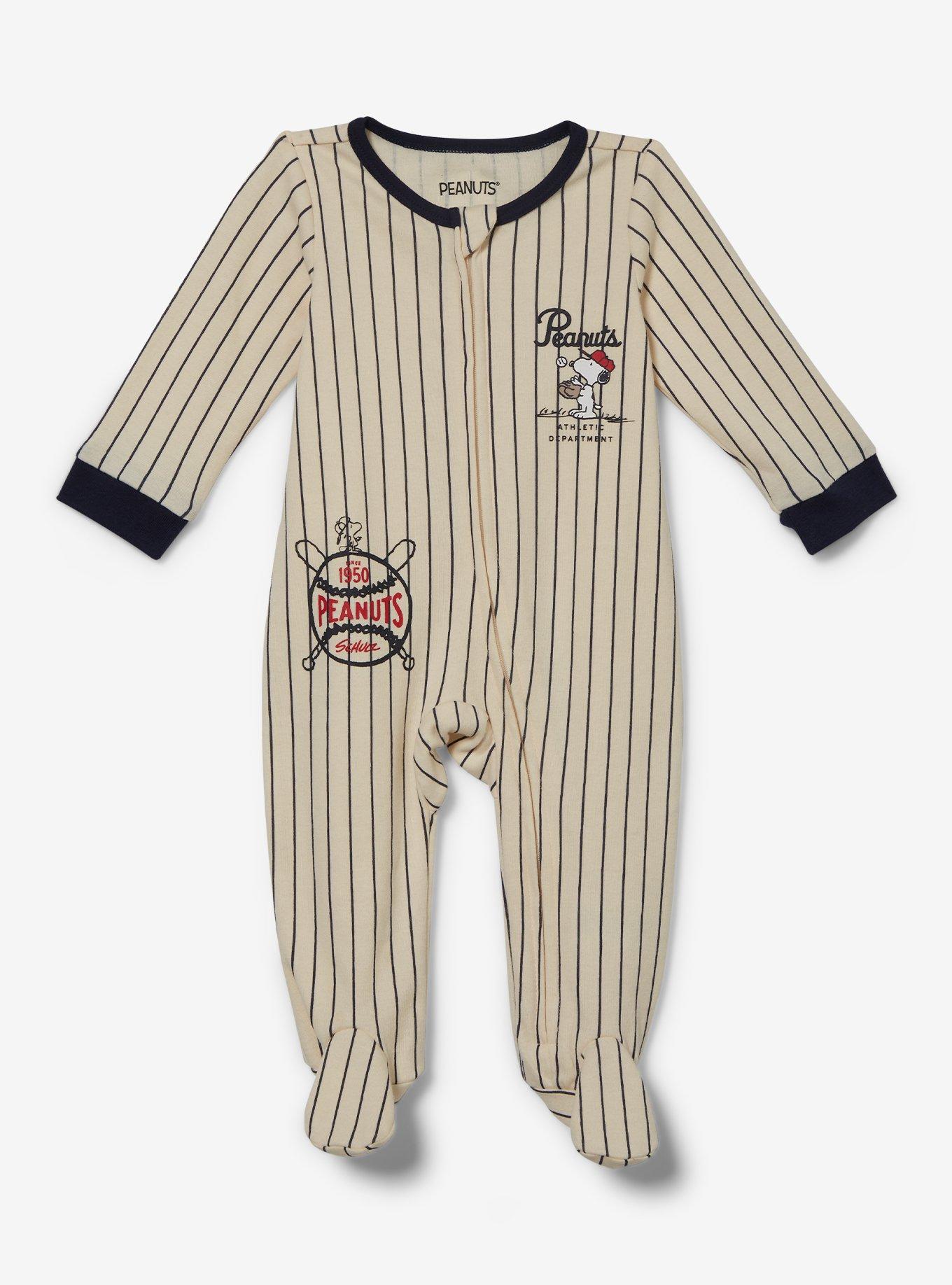 Peanuts Baseball Striped Infant One-Piece, , hi-res