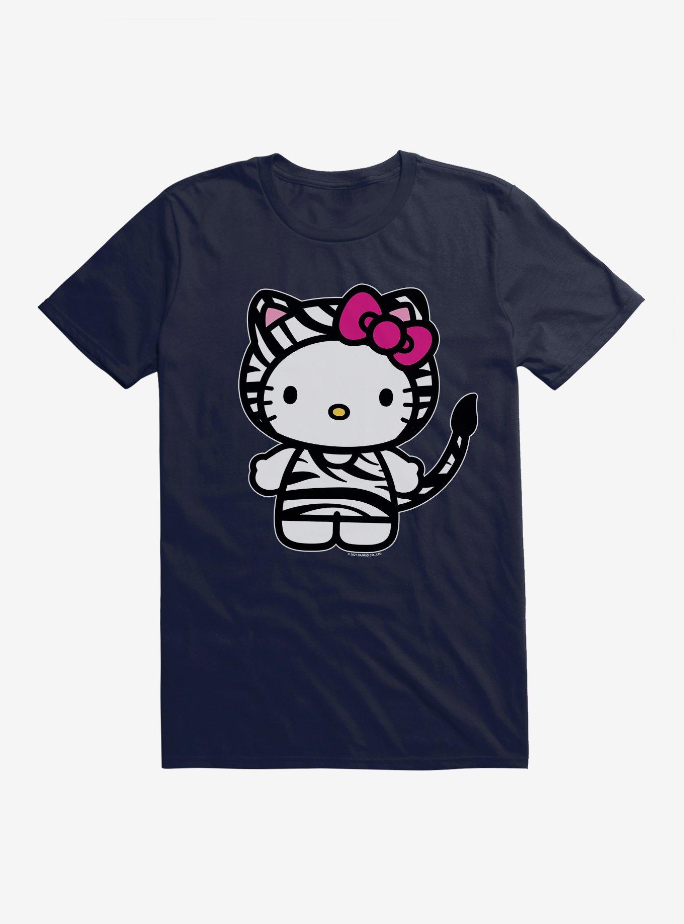 Hello Kitty Jungle Paradise Zebra Print T-Shirt, NAVY, hi-res