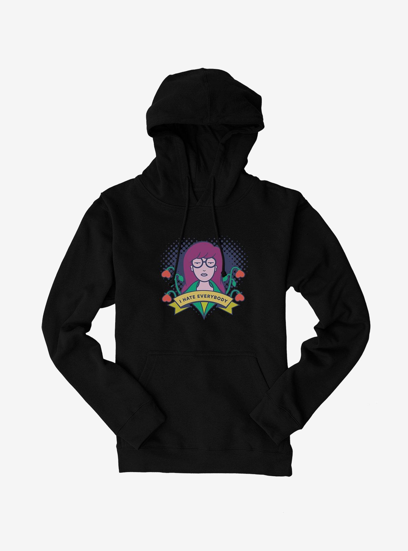 Daria I Hate Everybody Hoodie, BLACK, hi-res