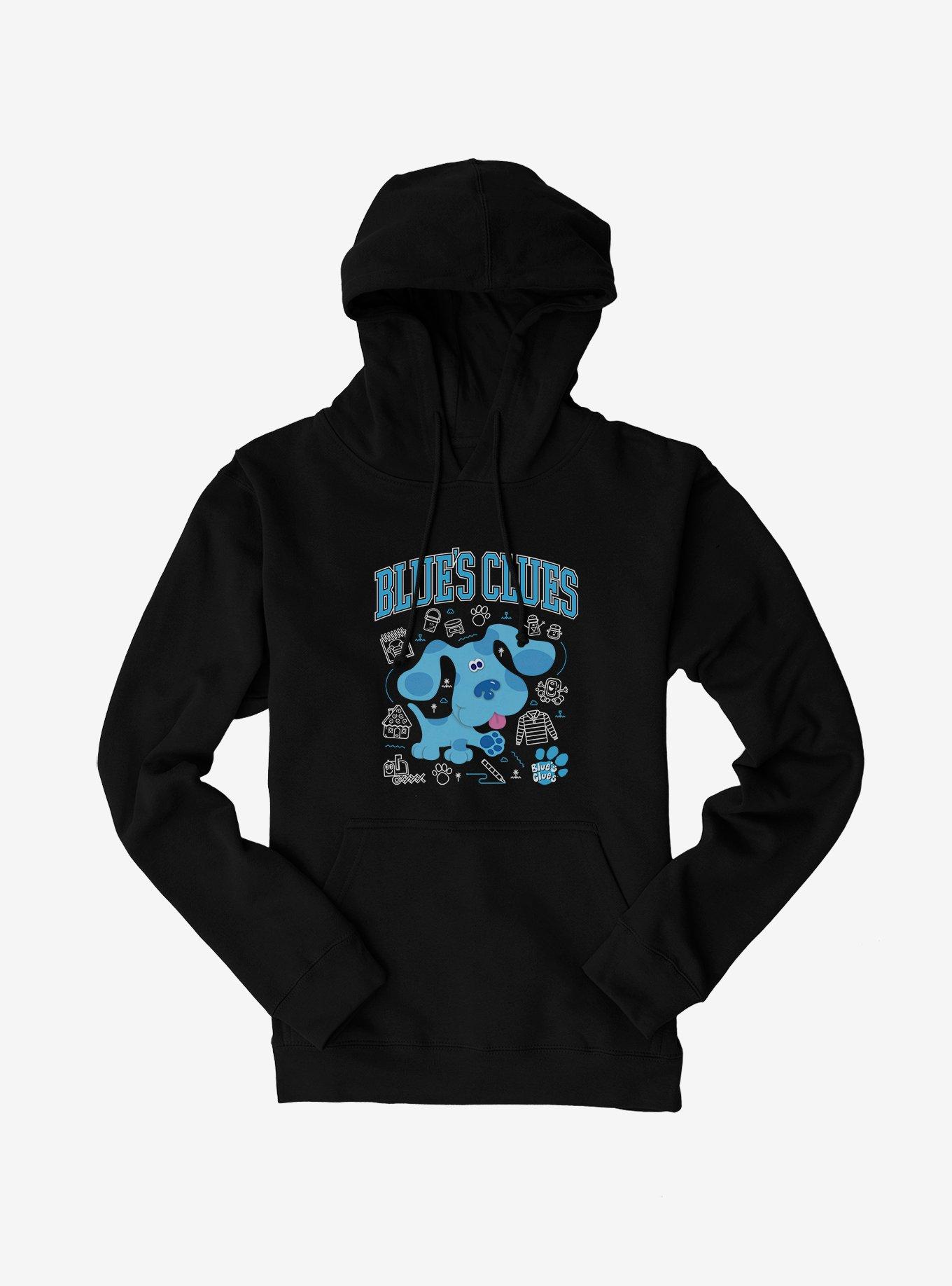 Blue's Clues Collegiate Font Icons Hoodie, BLACK, hi-res