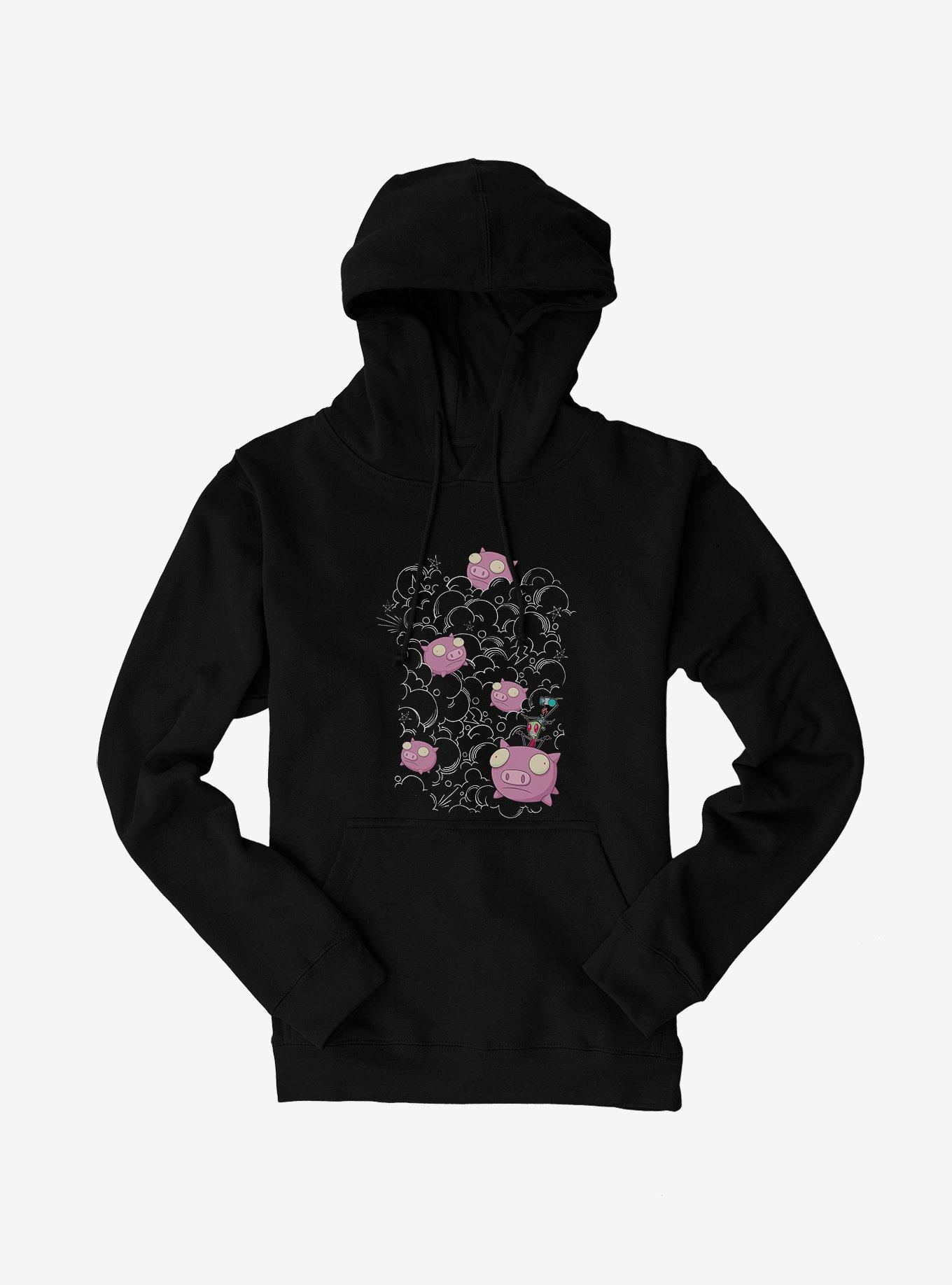 Invader Zim Gir And Pig Hoodie, BLACK, hi-res