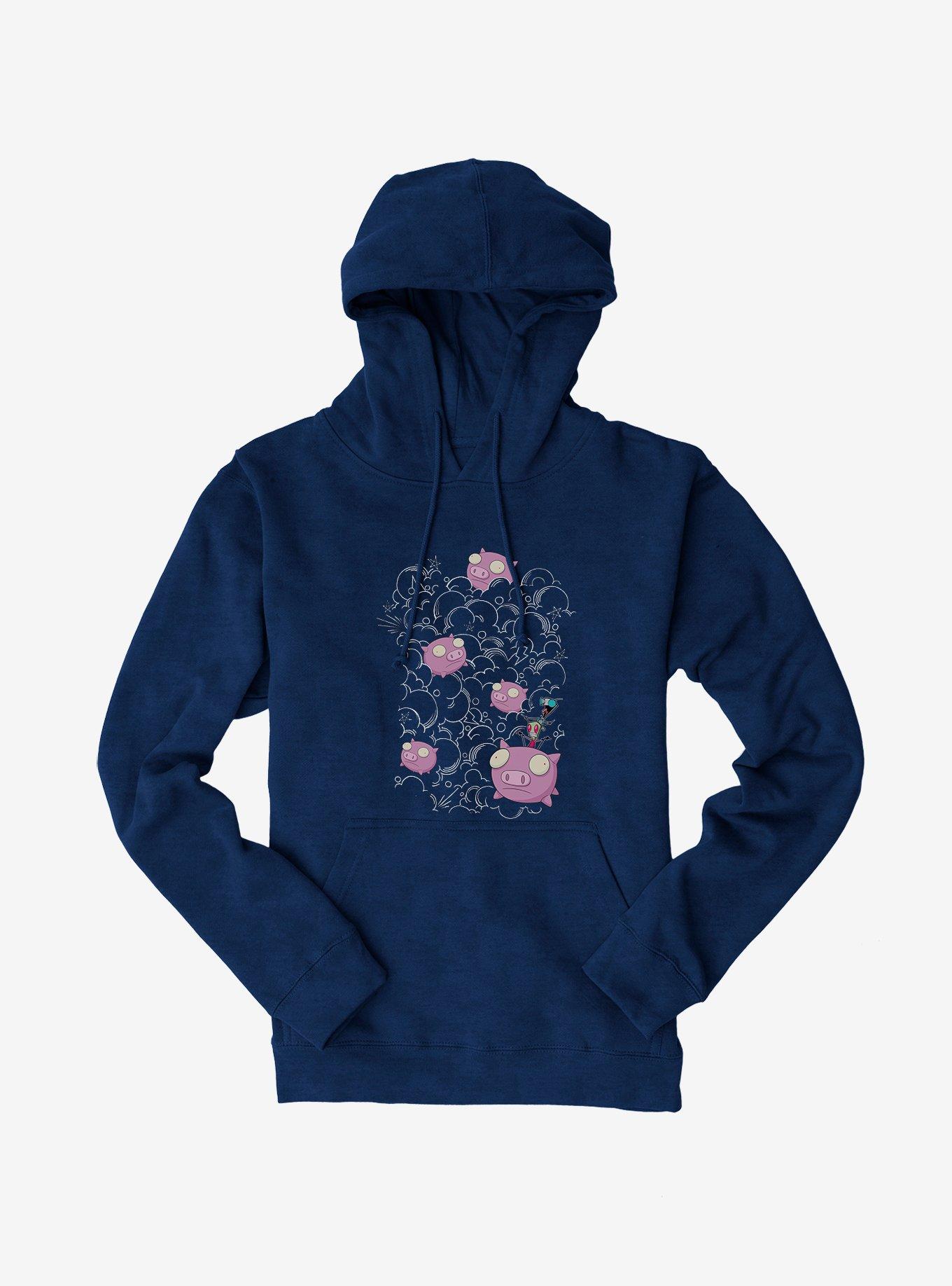 Invader Zim Gir And Pig Hoodie, NAVY, hi-res