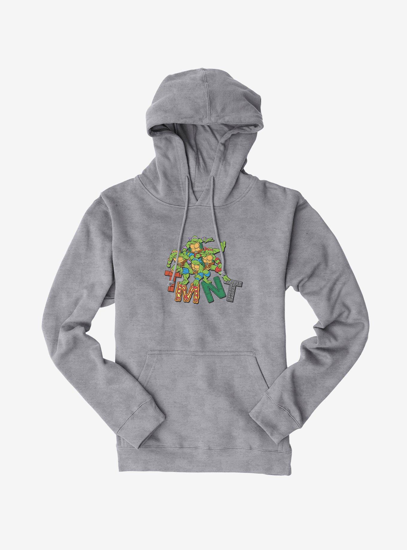 Teenage Mutant Ninja Turtles Patterned Logo Letters Group Hoodie, SPORT GRAY, hi-res