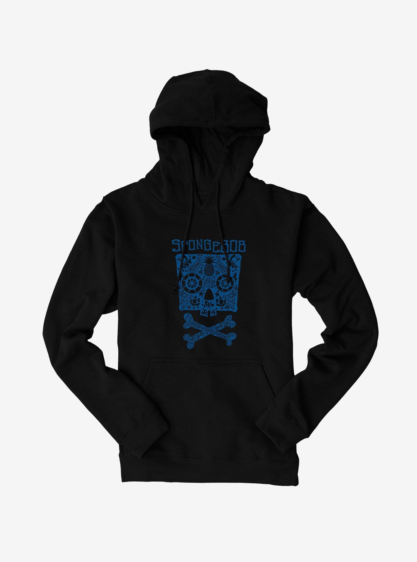 SpongeBob SquarePants Skulls And Bones SpongeBob Hoodie, BLACK, hi-res