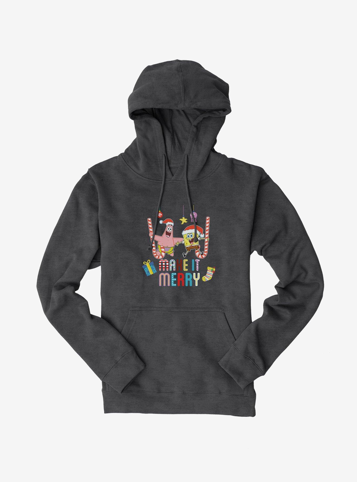 SpongeBob SquarePants Make It Merry Hoodie, DARK HEATHER, hi-res