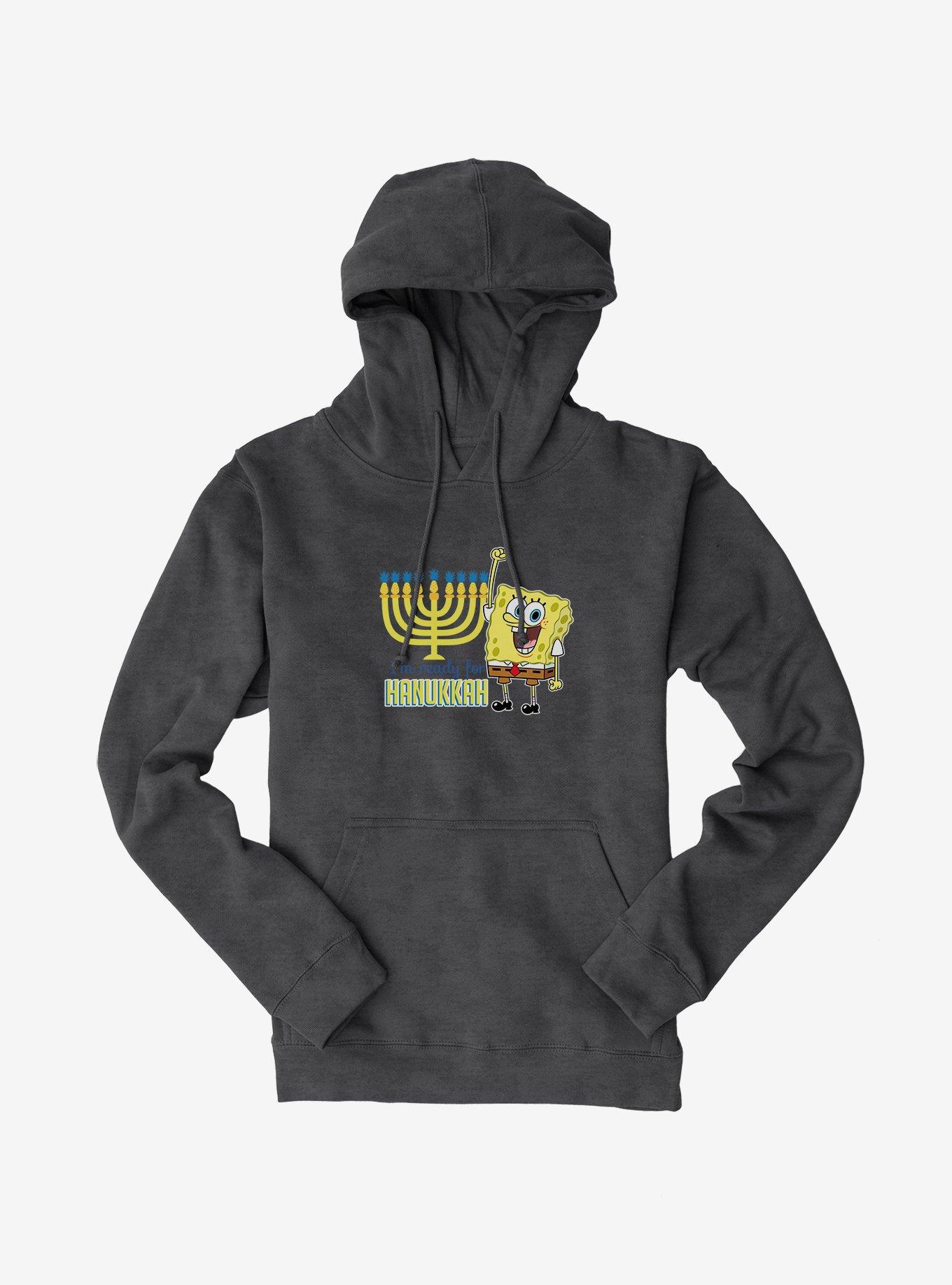 SpongeBob SquarePants I'm Ready For Hanukkah Hoodie, DARK HEATHER, hi-res