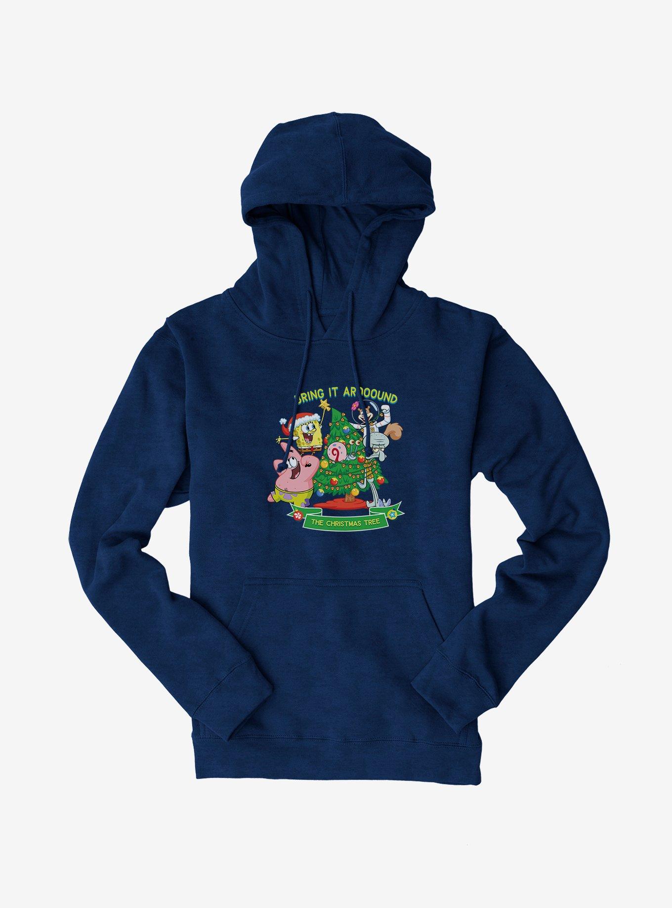 SpongeBob SquarePants Around The Christmas Tree Hoodie, NAVY, hi-res