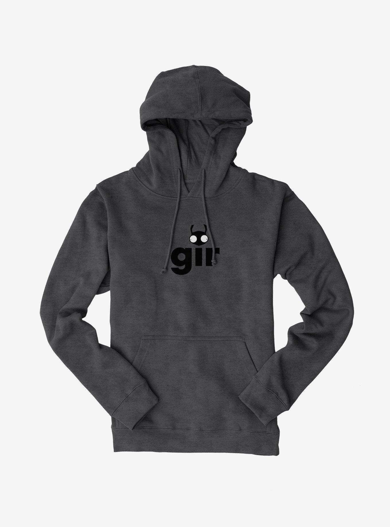 Invader Zim Face Gir Hoodie, DARK HEATHER, hi-res
