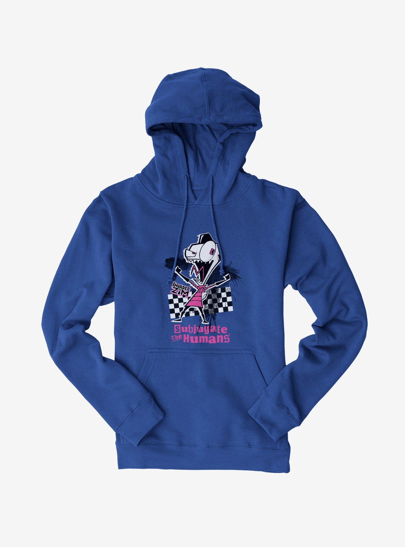 Invader Zim Subjugate The Humans Hoodie, ROYAL, hi-res