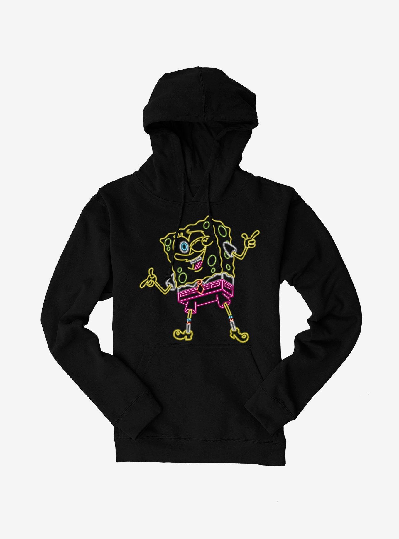 SpongeBob SquarePants Neon Finger Guns Hoodie, BLACK, hi-res